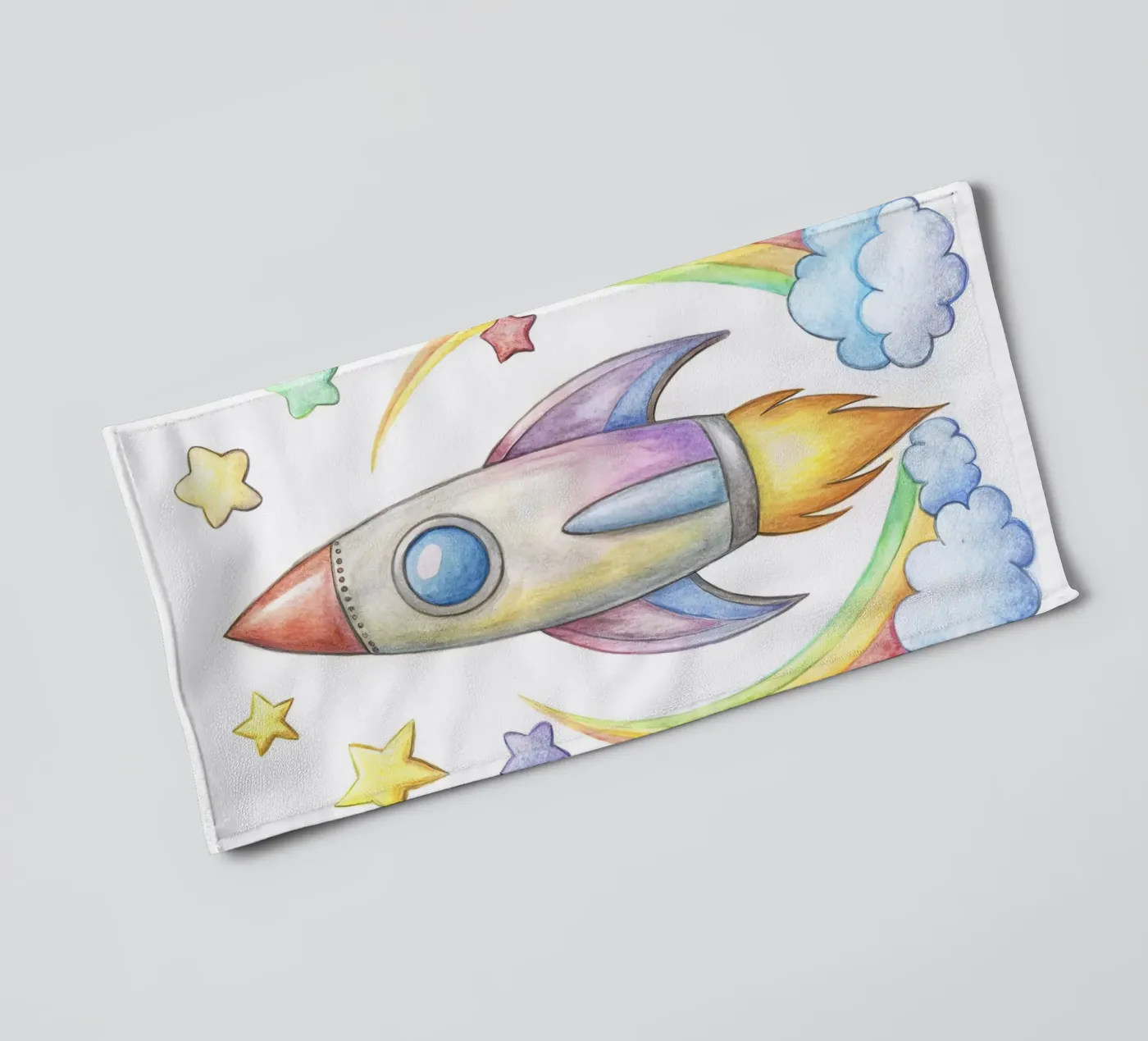 Rocket towel by 🎁 NOBELART