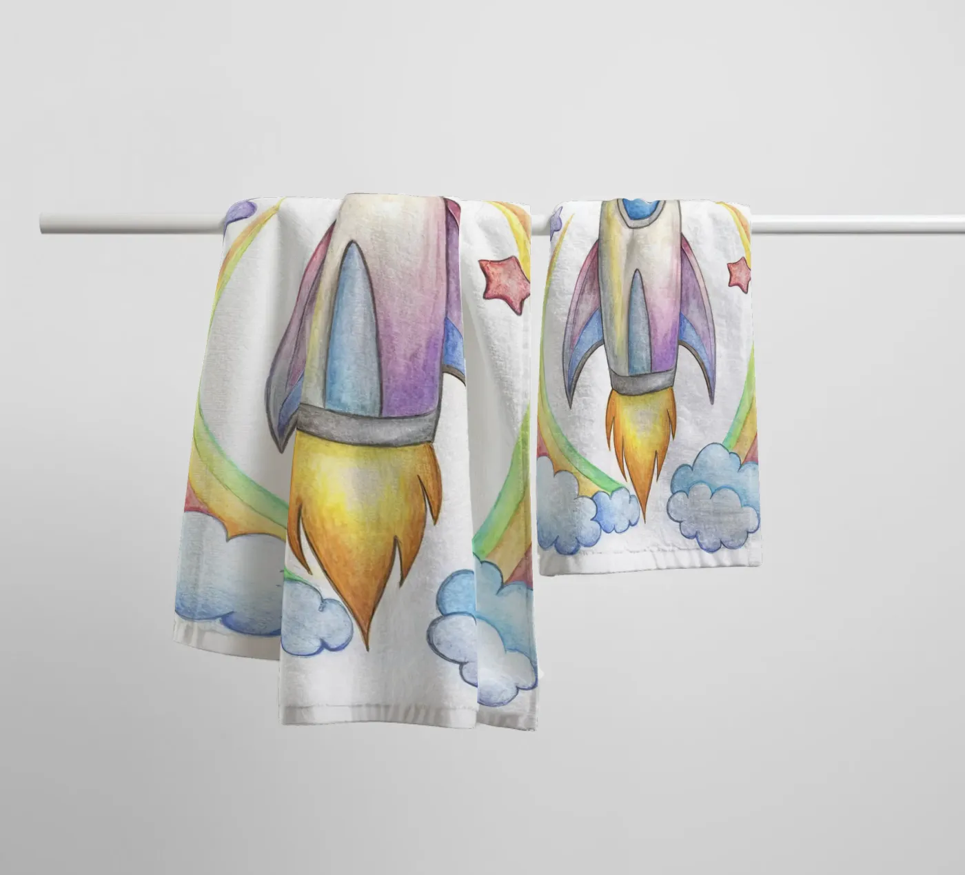 Rocket towel by 🎁 NOBELART