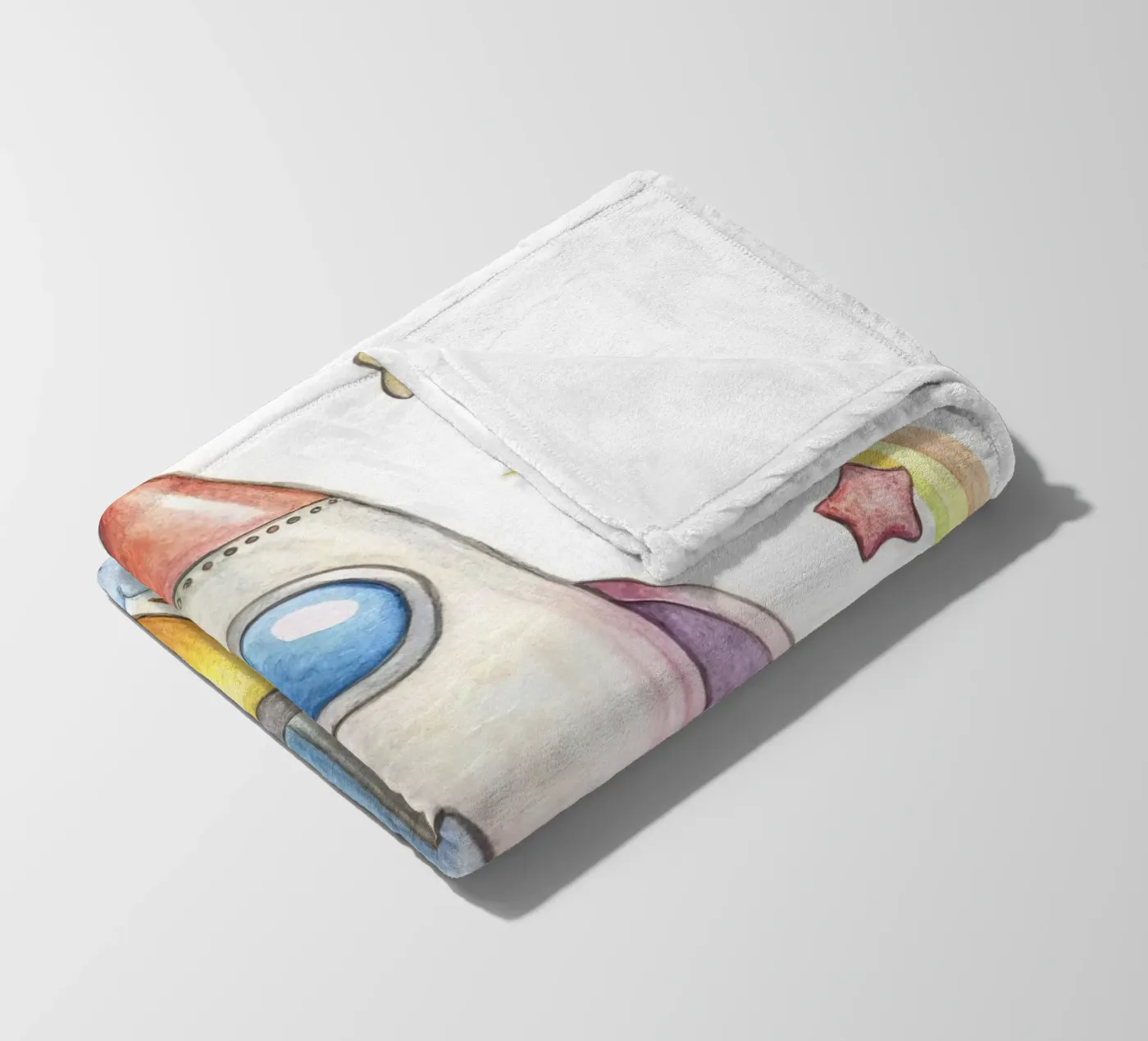 Rakete Fleecedecke von 🎁 NOBELART