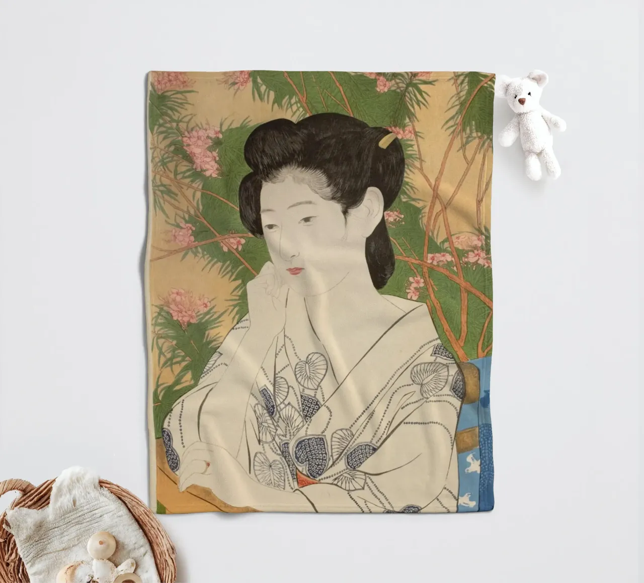 Ukiyo-e: Pittura giapponese, Donna in una locanda di acqua calda, Goyo coperta in pile da Aesthetic Muse