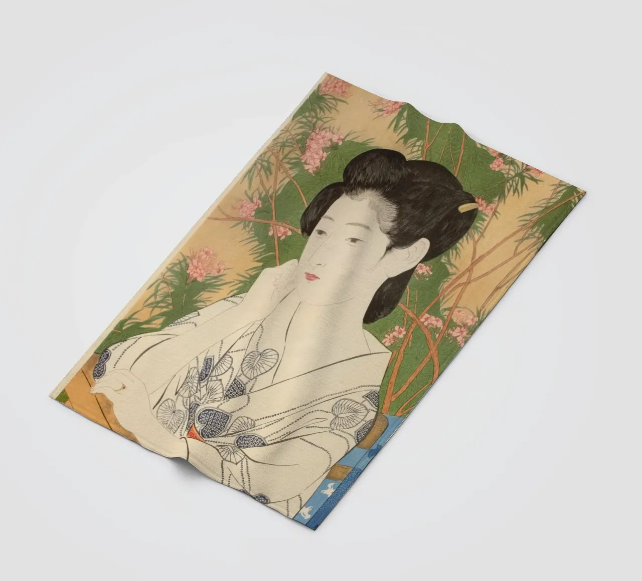 Ukiyo-e: Pittura giapponese, Donna in una locanda di acqua calda, Goyo coperta in pile da Aesthetic Muse
