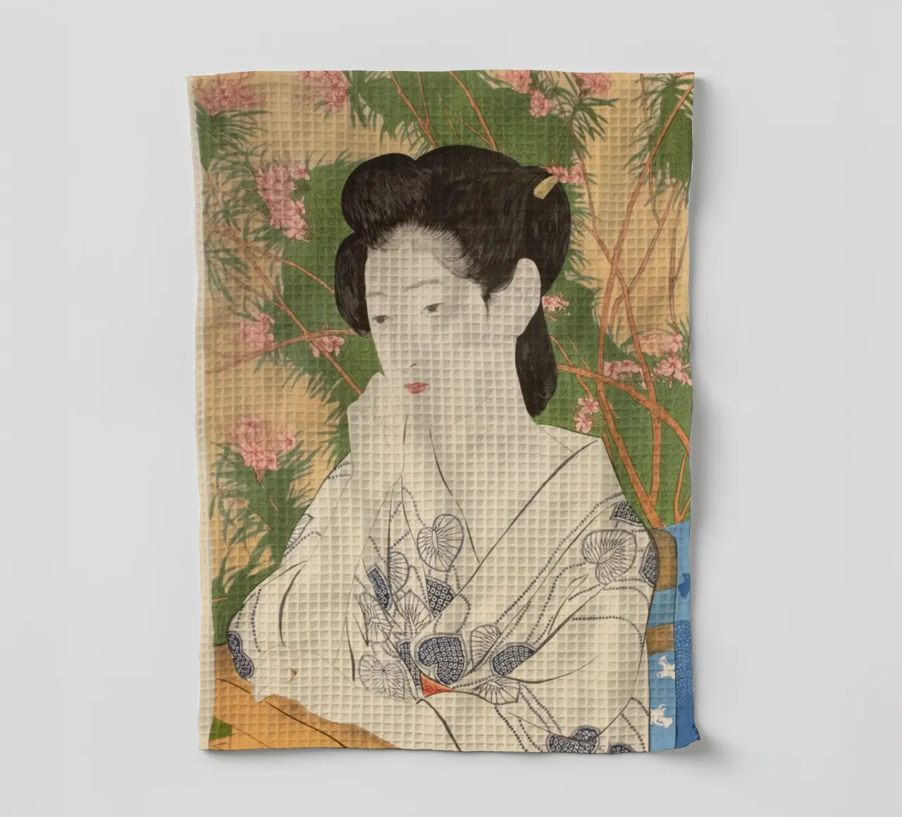 Ukiyo-e : Peinture japonaise, Femme à l'auberge d'une source d'eau chaude, Goyo torchon de Aesthetic Muse