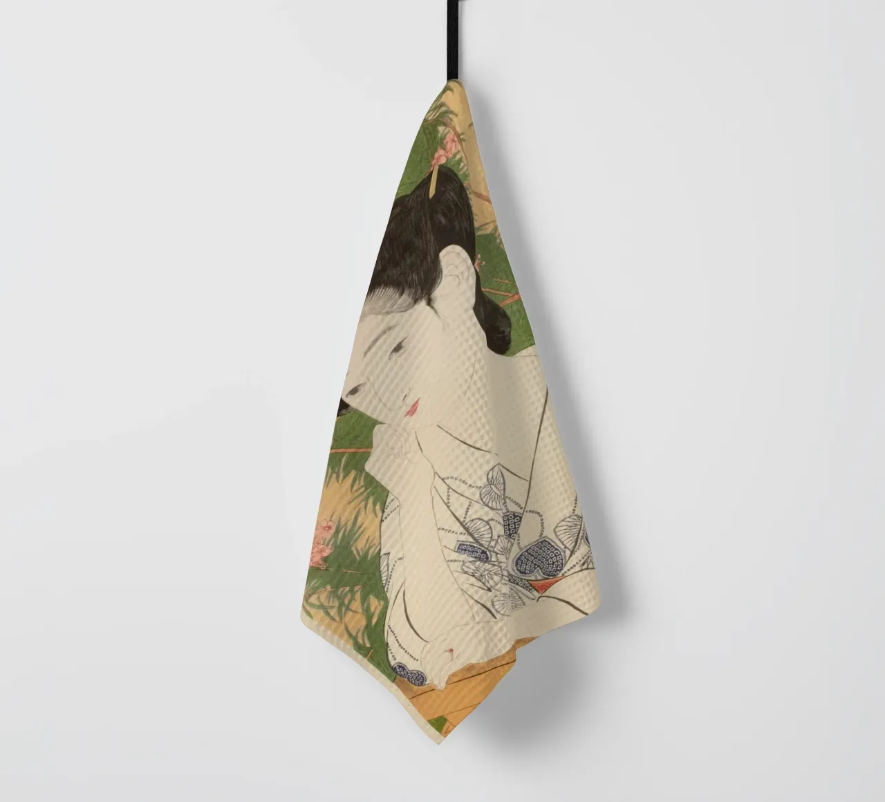 Ukiyo-e : Peinture japonaise, Femme à l'auberge d'une source d'eau chaude, Goyo torchon de Aesthetic Muse