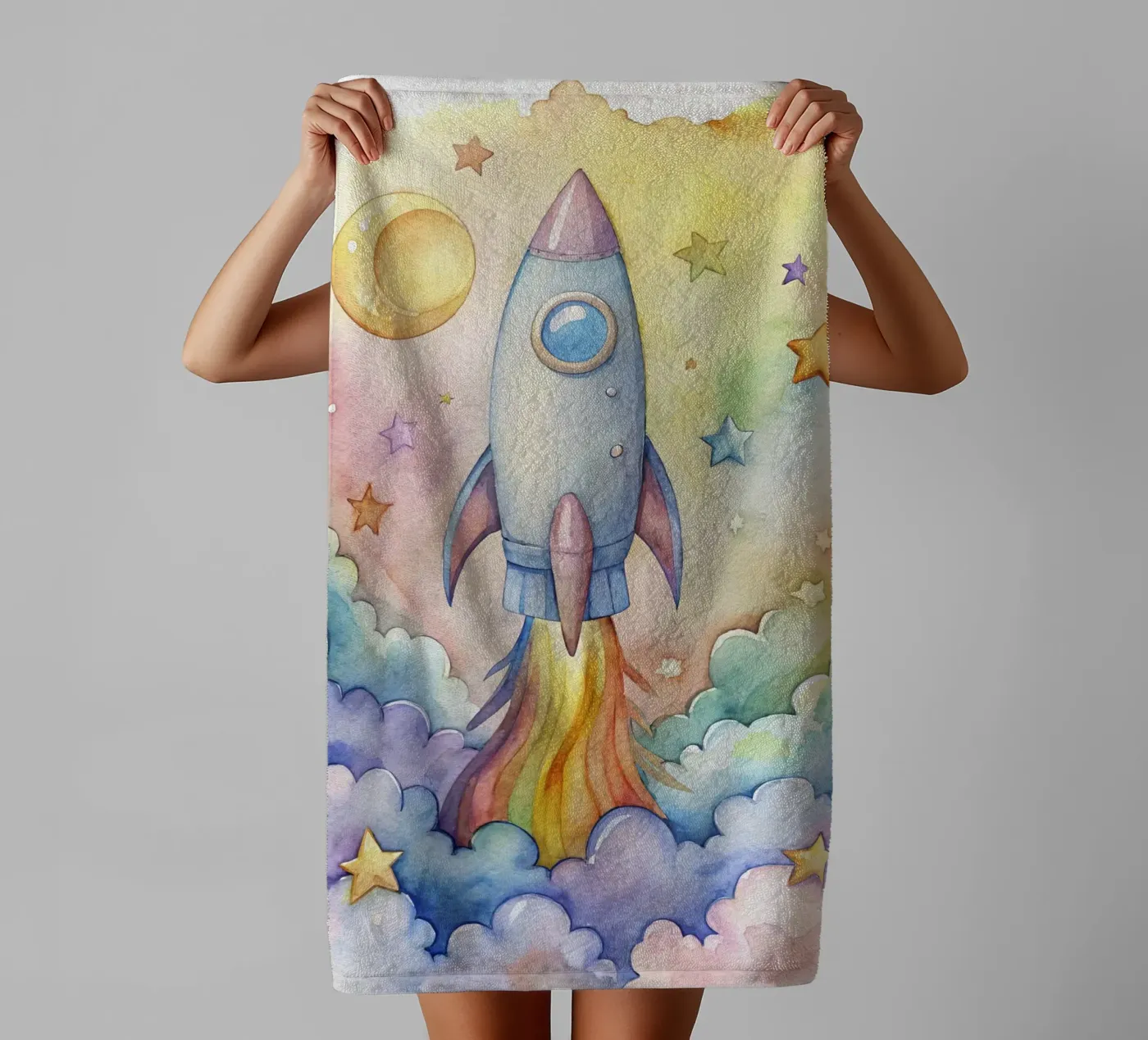 Rocket towel by 🎁 NOBELART