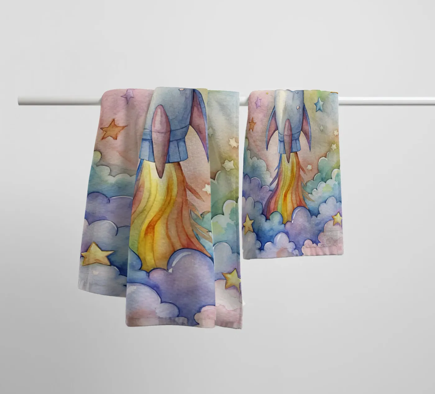 Rocket towel by 🎁 NOBELART