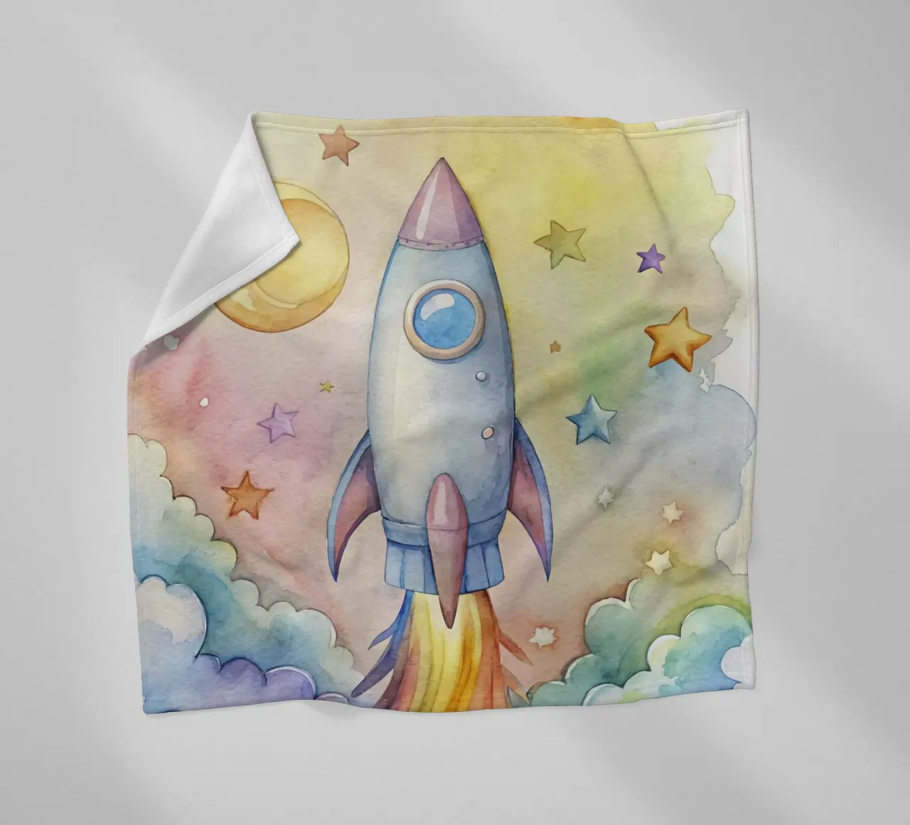 Rakete Fleecedecke von 🎁 NOBELART