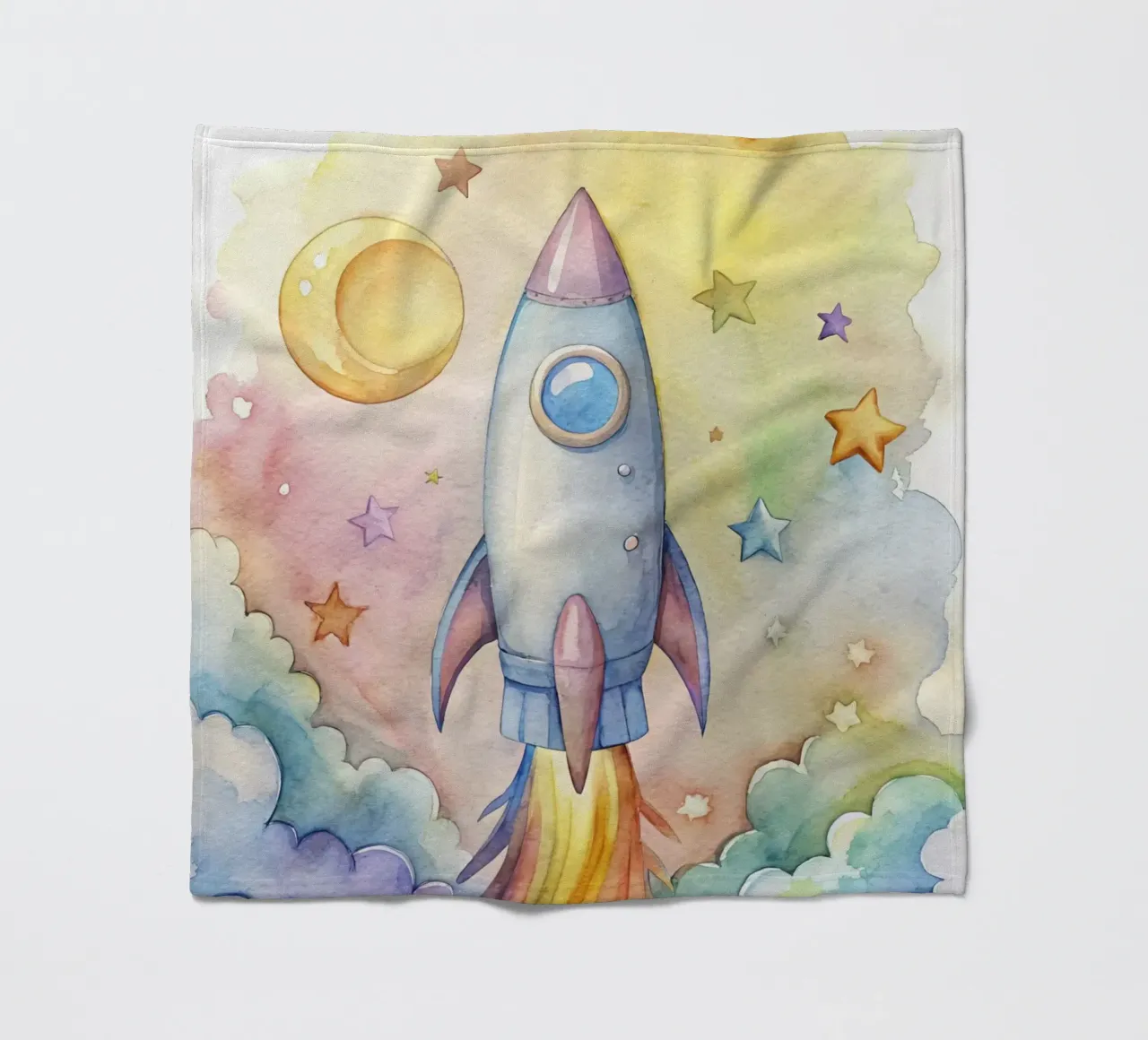 Rakete Fleecedecke von 🎁 NOBELART