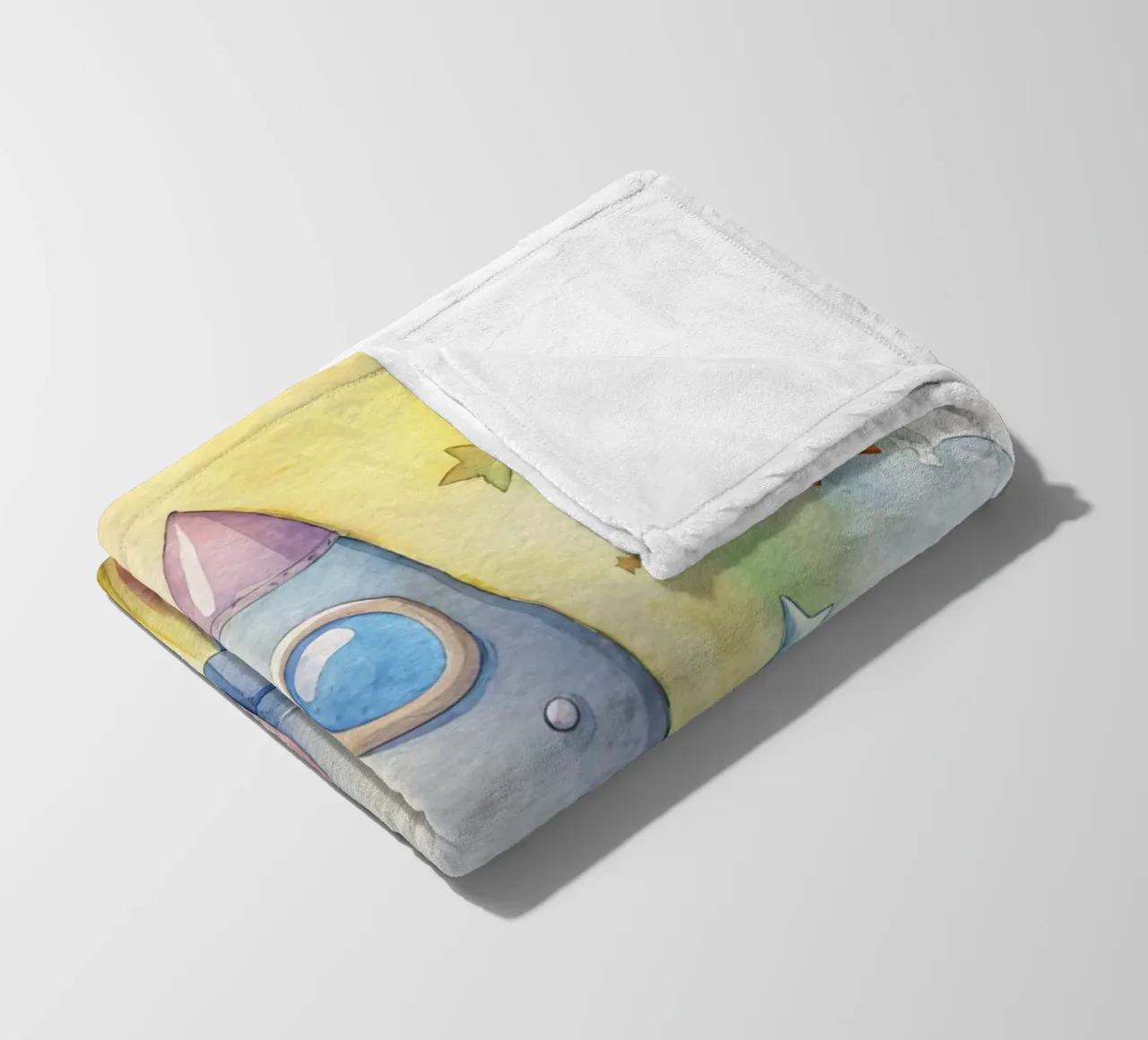 Rakete Fleecedecke von 🎁 NOBELART