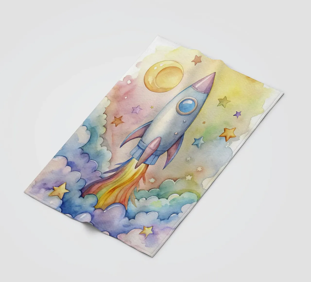 Rakete Fleecedecke von 🎁 NOBELART