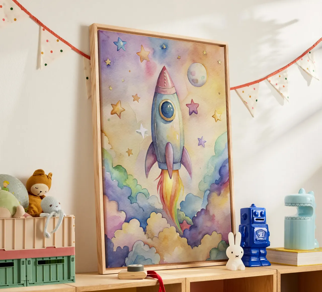 Rocket canvas with Floater frame by 🎁 ARTVI-SHOP
