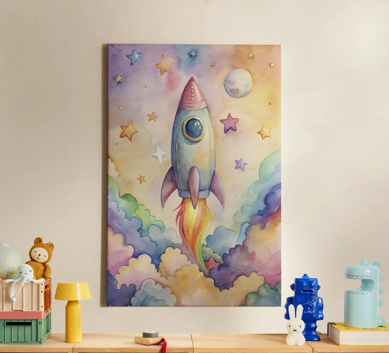 Rocket canvas with Floater frame by 🎁 ARTVI-SHOP