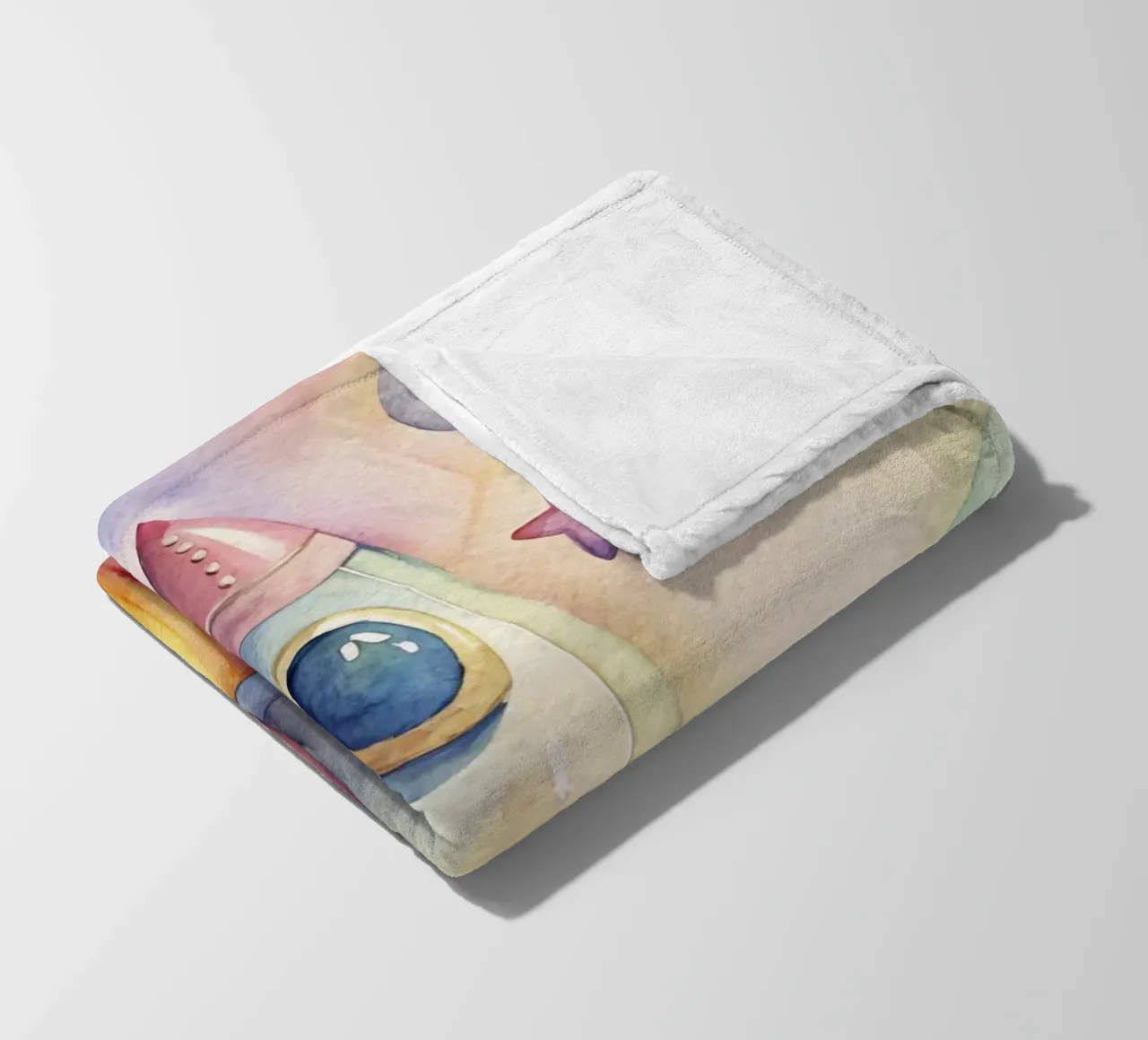 Rakete Fleecedecke von 🎁 NOBELART
