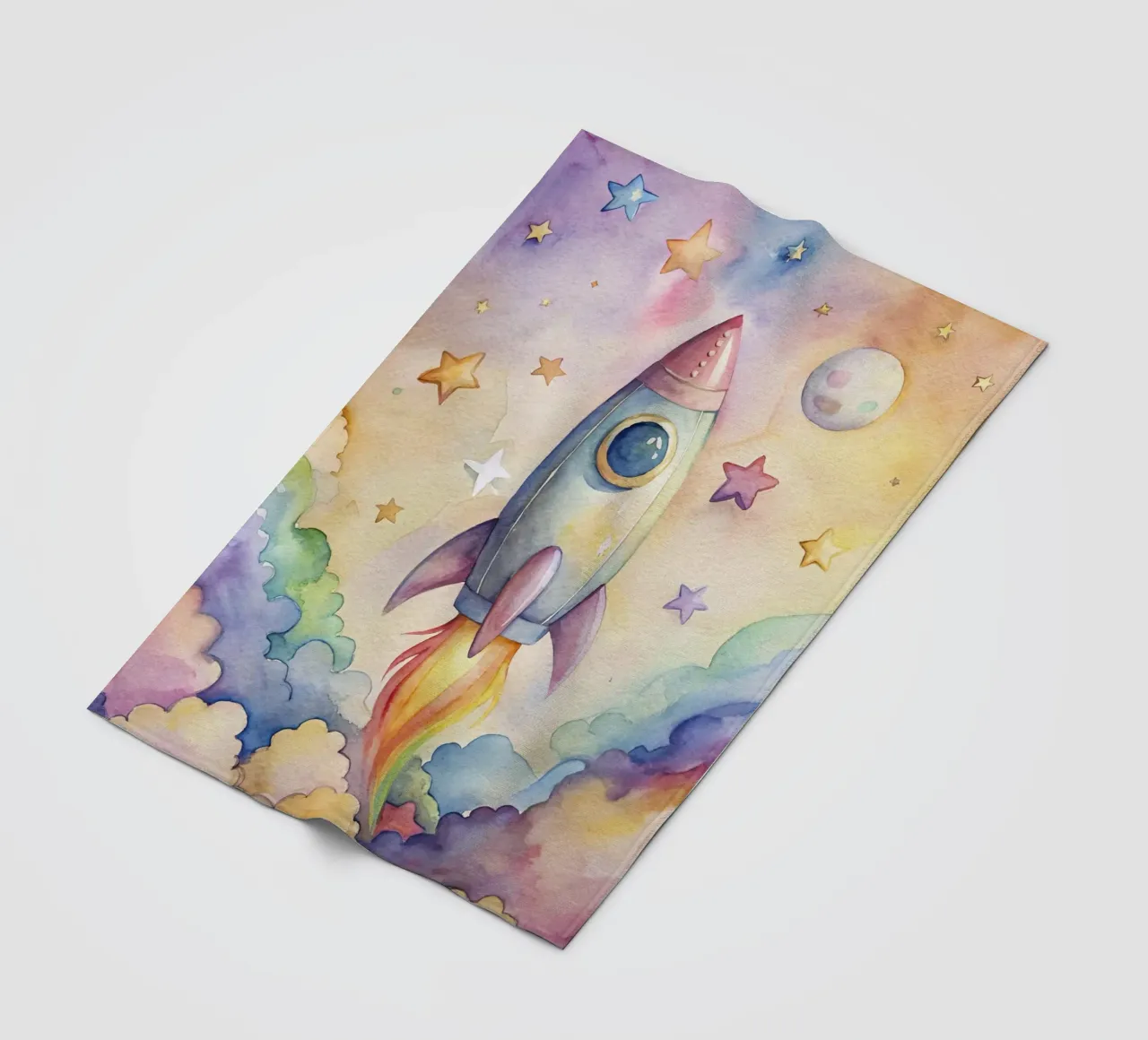 Rakete Fleecedecke von 🎁 NOBELART