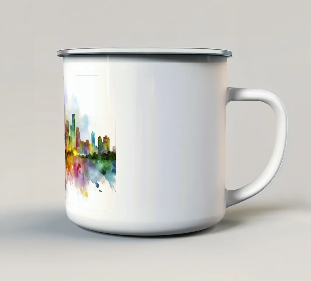 Lo skyline di Miami in acquerello tazza in smalto da ARTVI-SHOP
