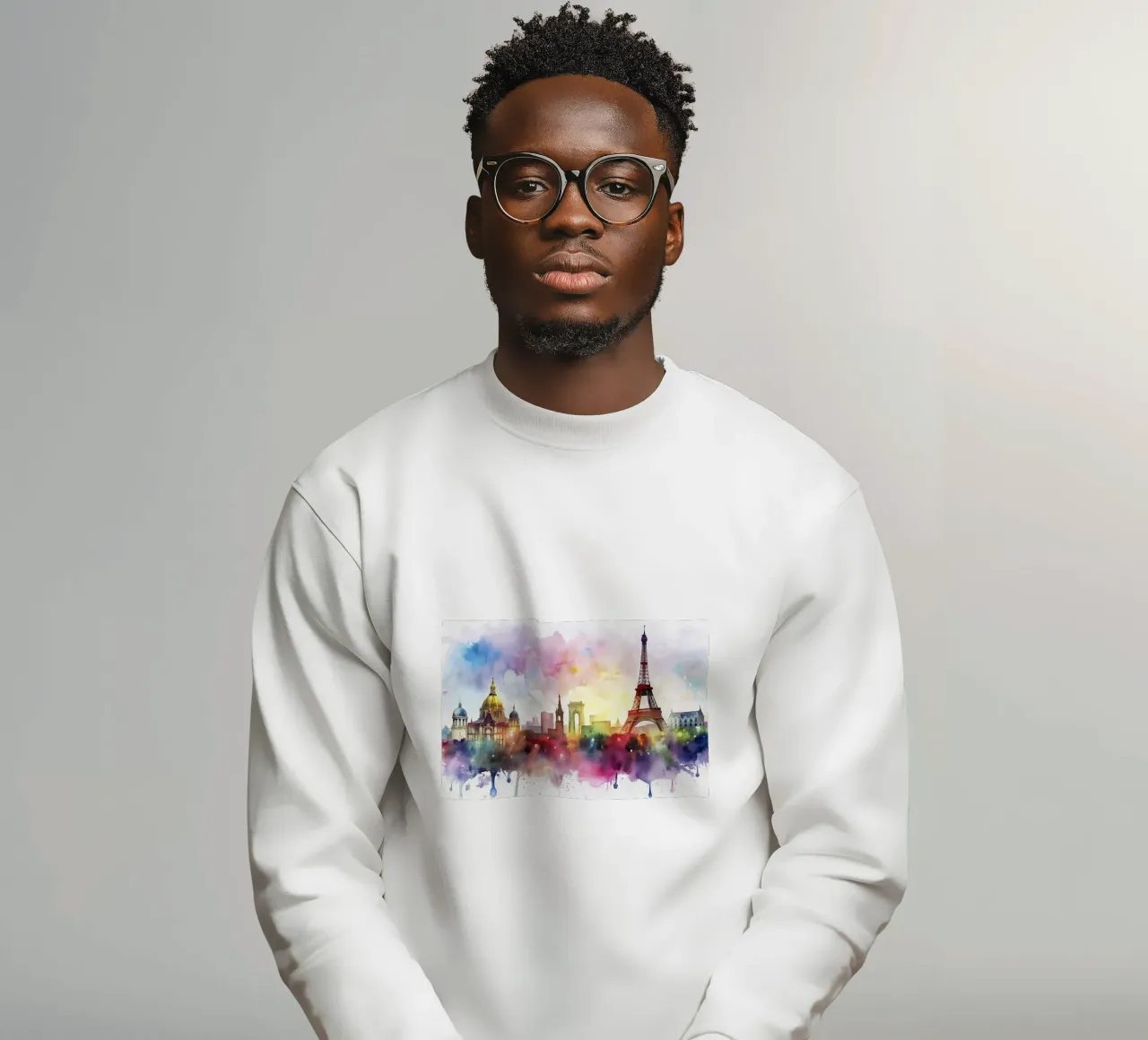 skyline di Parigi ad acquerello felpa da ARTVI-SHOP