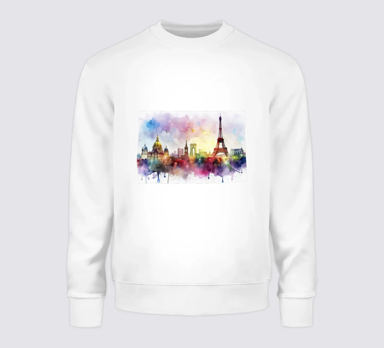 skyline di Parigi ad acquerello felpa da ARTVI-SHOP