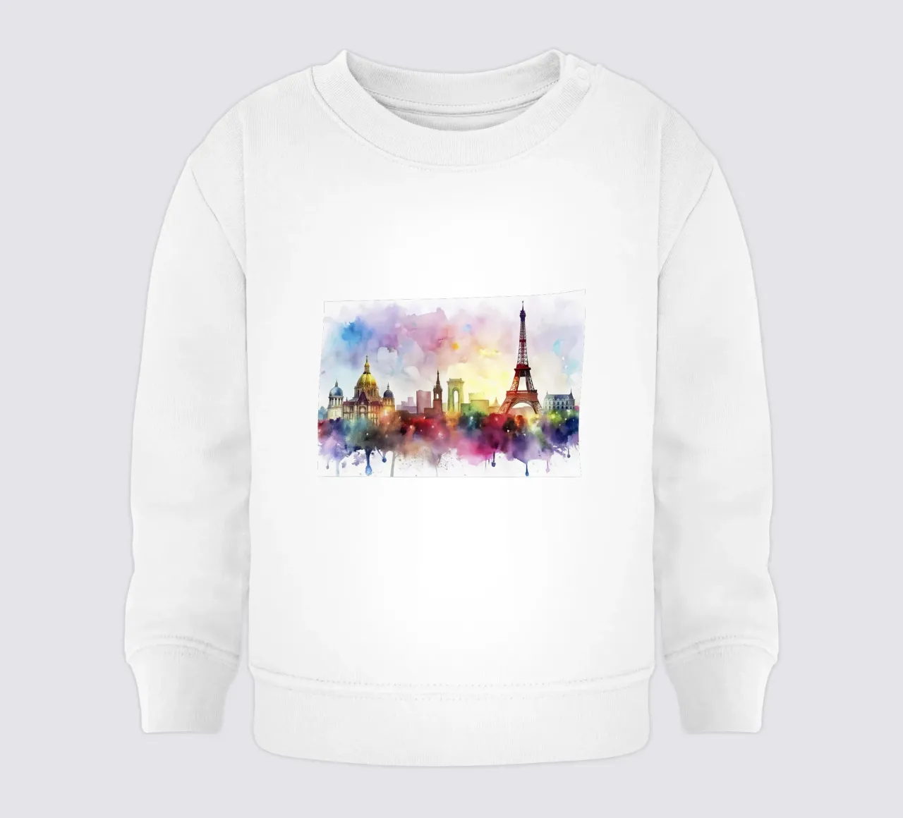 skyline di Parigi ad acquerello felpa neonato da ARTVI-SHOP