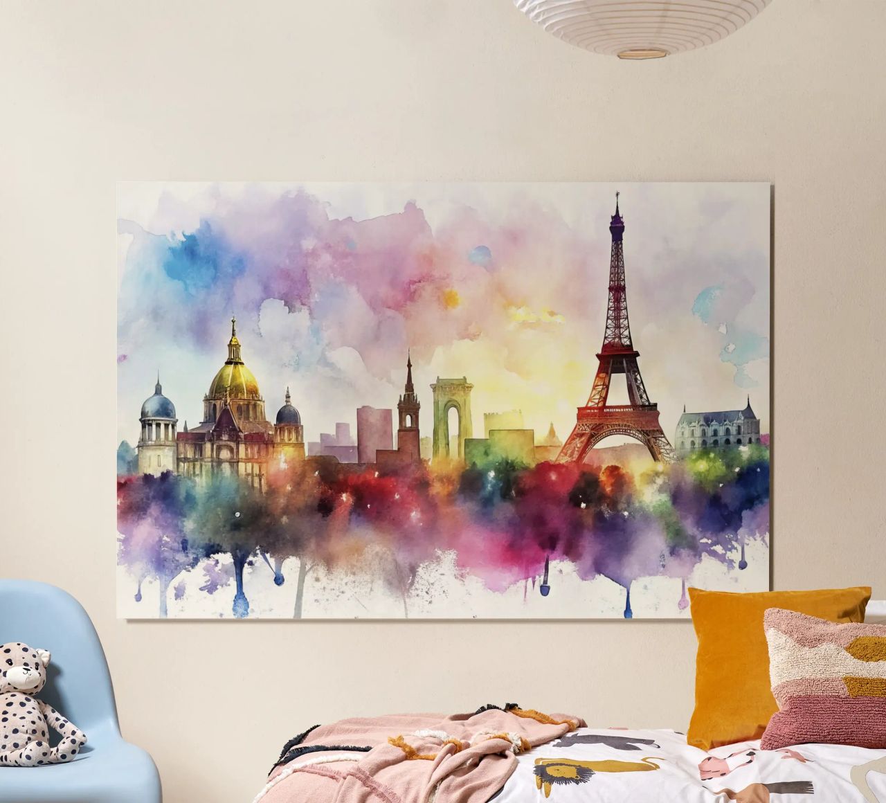 horizon de paris en aquarelle poster de ARTVI-SHOP