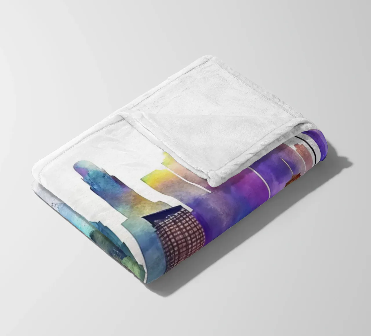skyline di las vegas in acquerello coperta in pile da ARTVI-SHOP