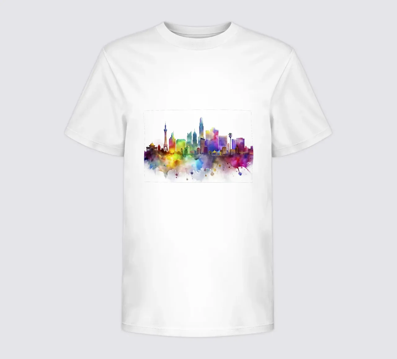 skyline di las vegas in acquerello t-shirt bambini da ARTVI-SHOP