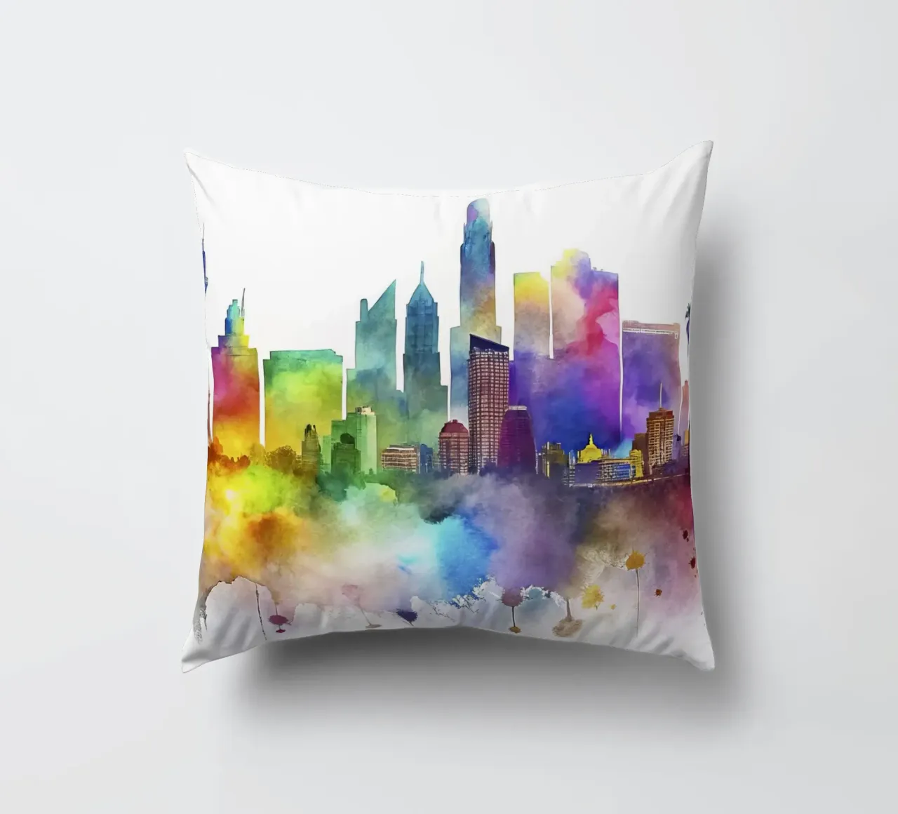 skyline di las vegas in acquerello cuscino da ARTVI-SHOP