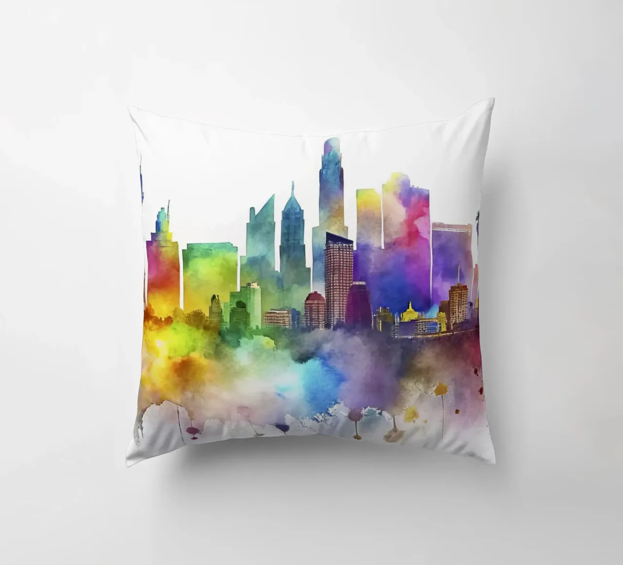skyline di las vegas in acquerello cuscino da ARTVI-SHOP