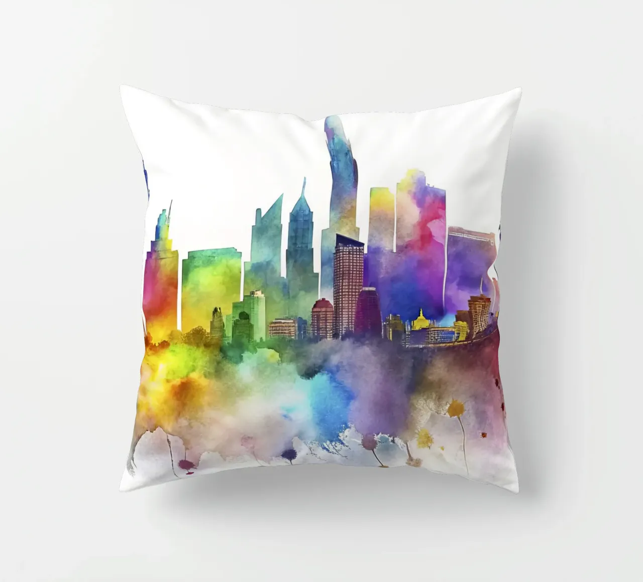 skyline di las vegas in acquerello cuscino da ARTVI-SHOP