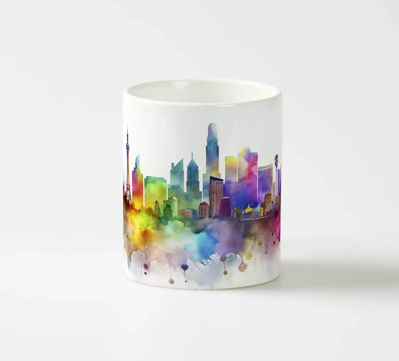 skyline di las vegas in acquerello tazza in ceramica da ARTVI-SHOP