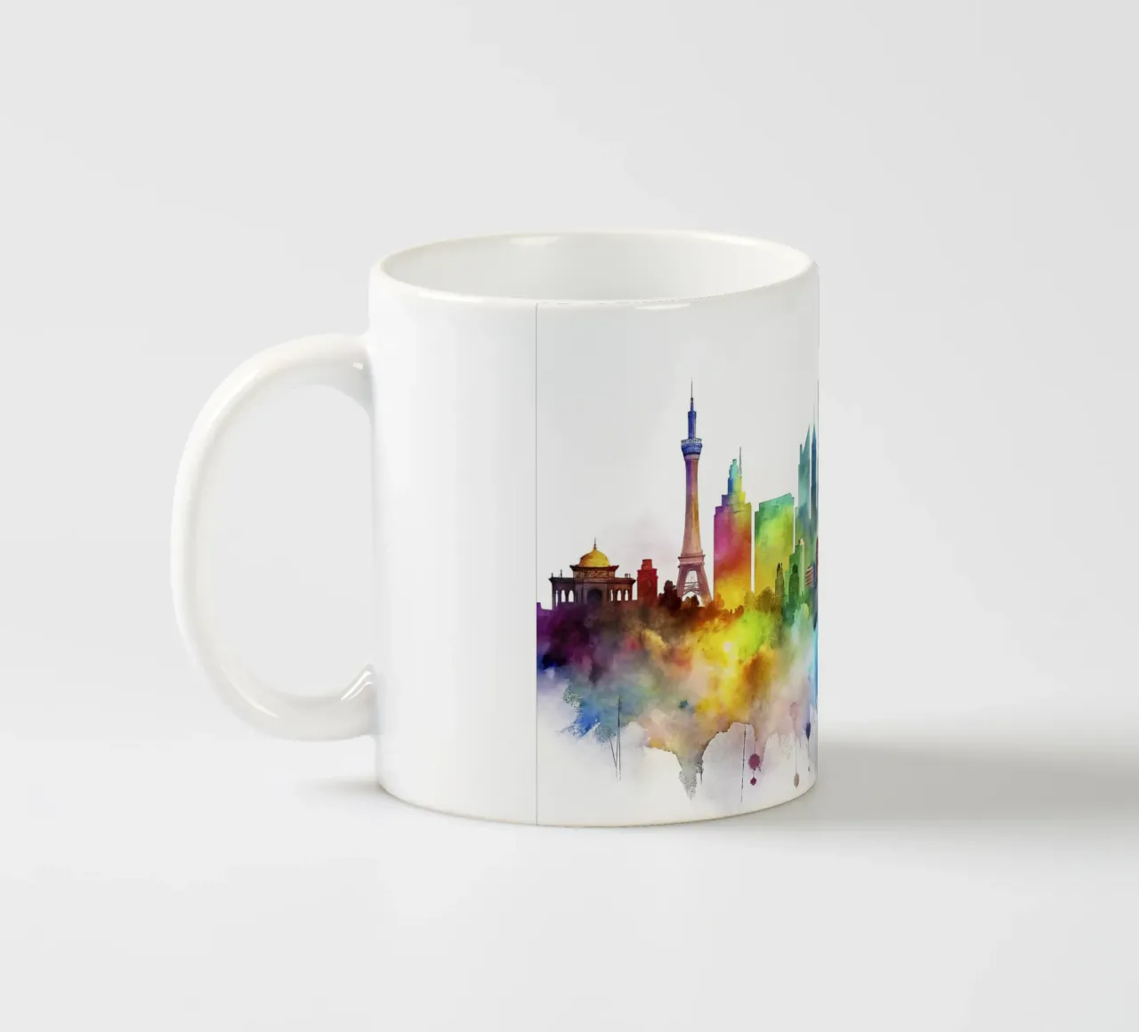 skyline di las vegas in acquerello tazza in ceramica da ARTVI-SHOP
