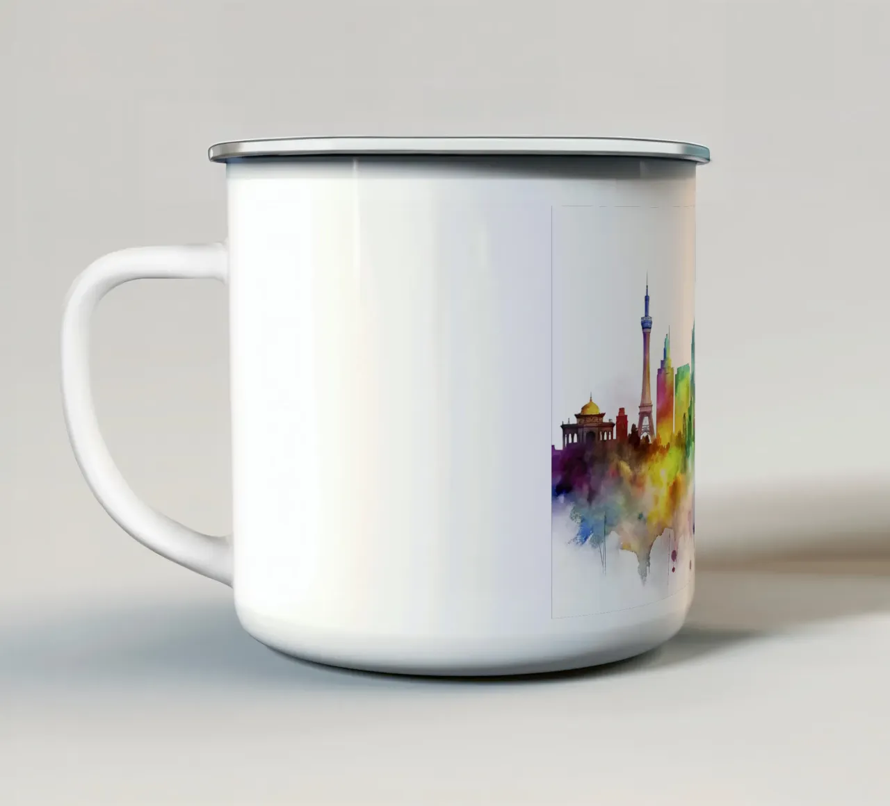 skyline di las vegas in acquerello tazza in smalto da ARTVI-SHOP