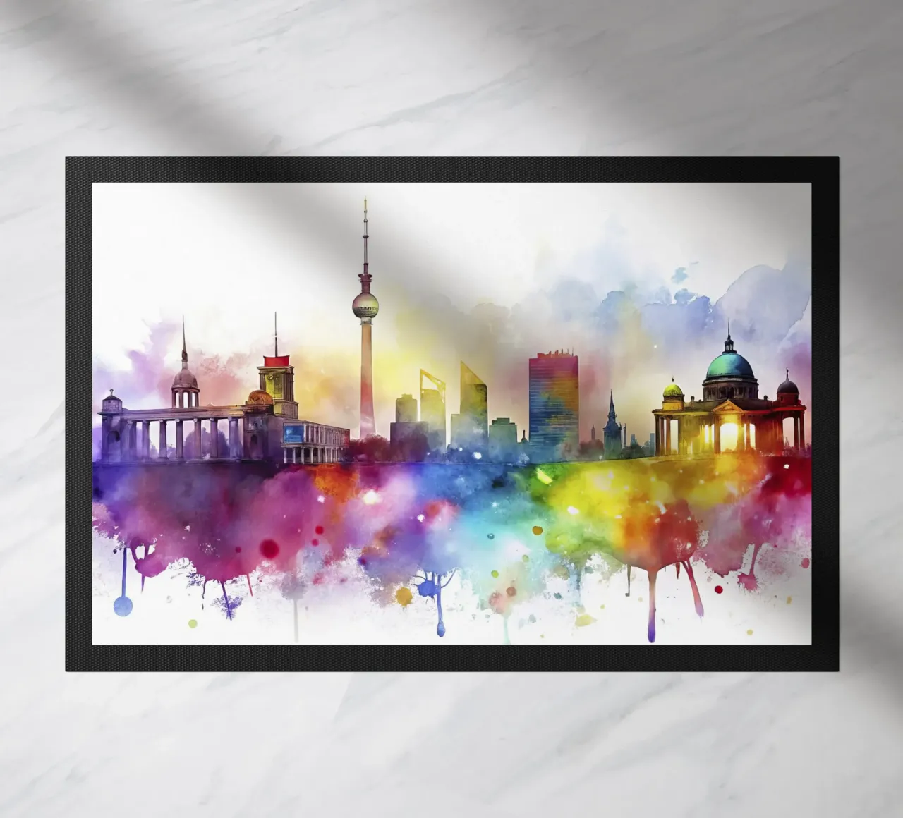 skyline di berlino ad acquerello zerbino da 🎁 ARTVI-SHOP