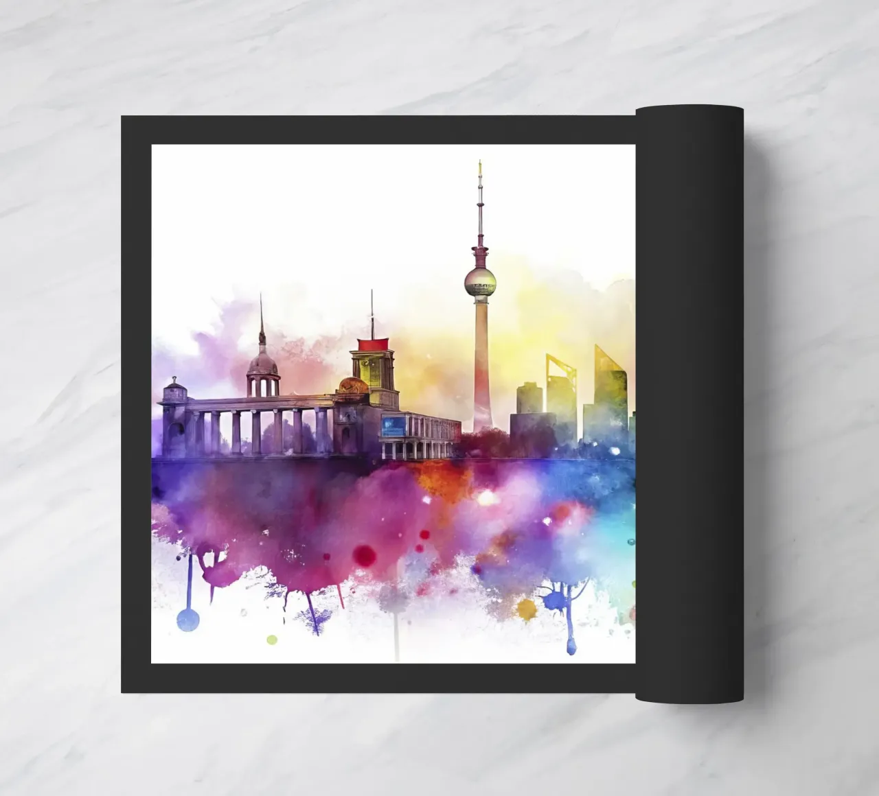 skyline di berlino ad acquerello zerbino da 🎁 ARTVI-SHOP