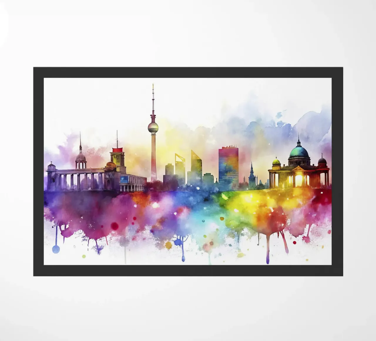 skyline di berlino ad acquerello zerbino da 🎁 ARTVI-SHOP