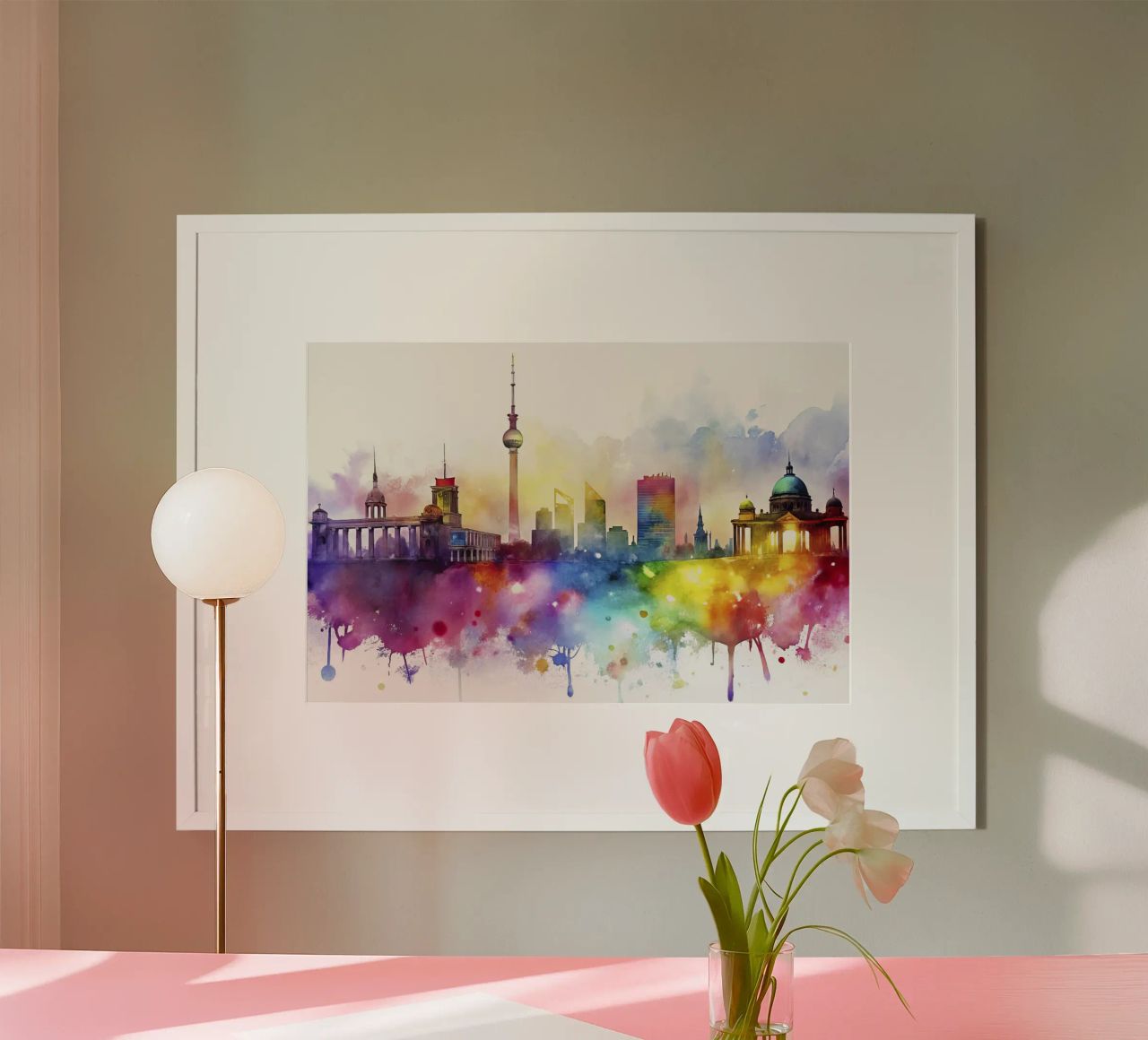 berlin skyline in watercolor poster by ARTVI-SHOP