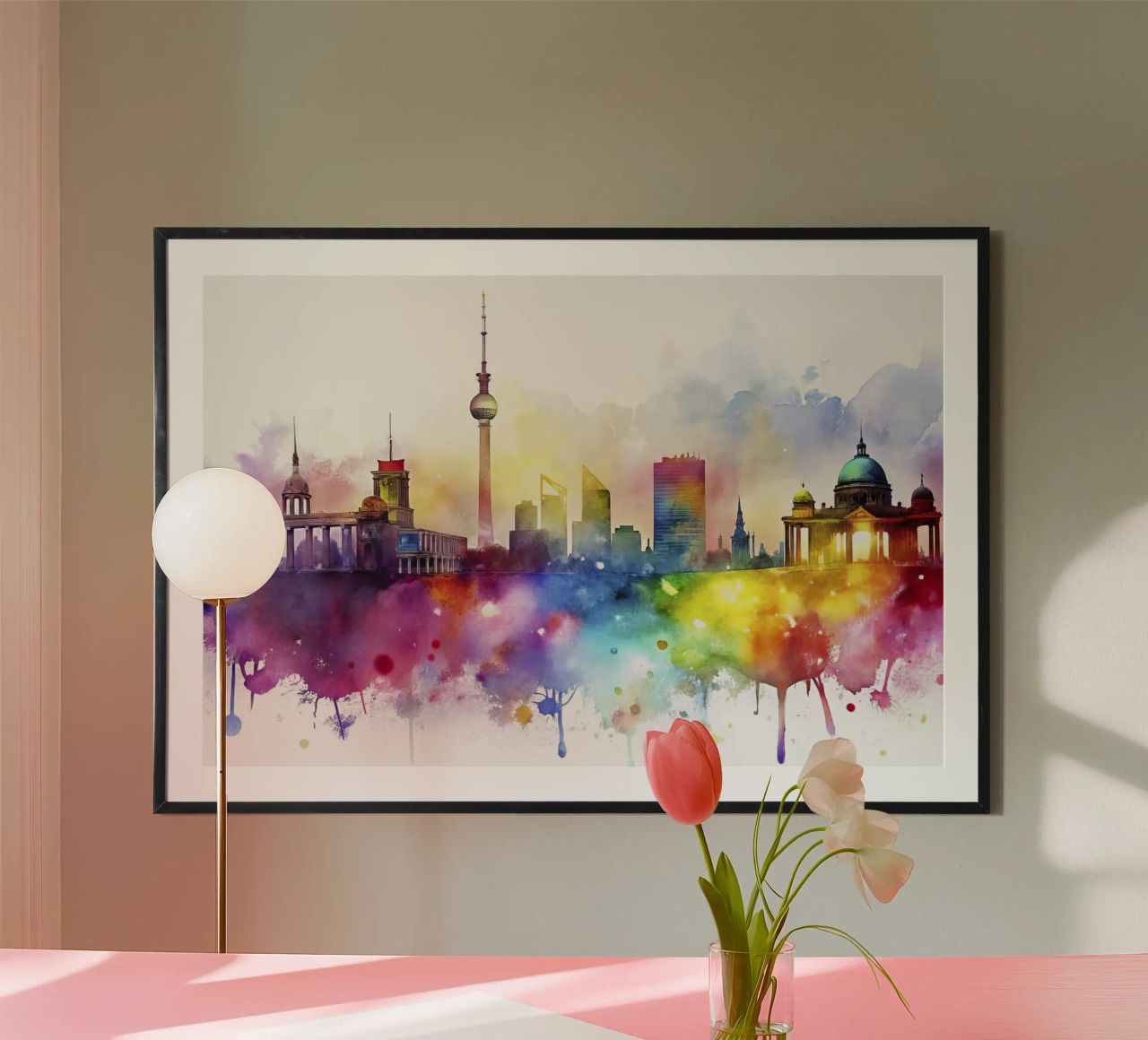 berlin skyline in watercolor poster by ARTVI-SHOP