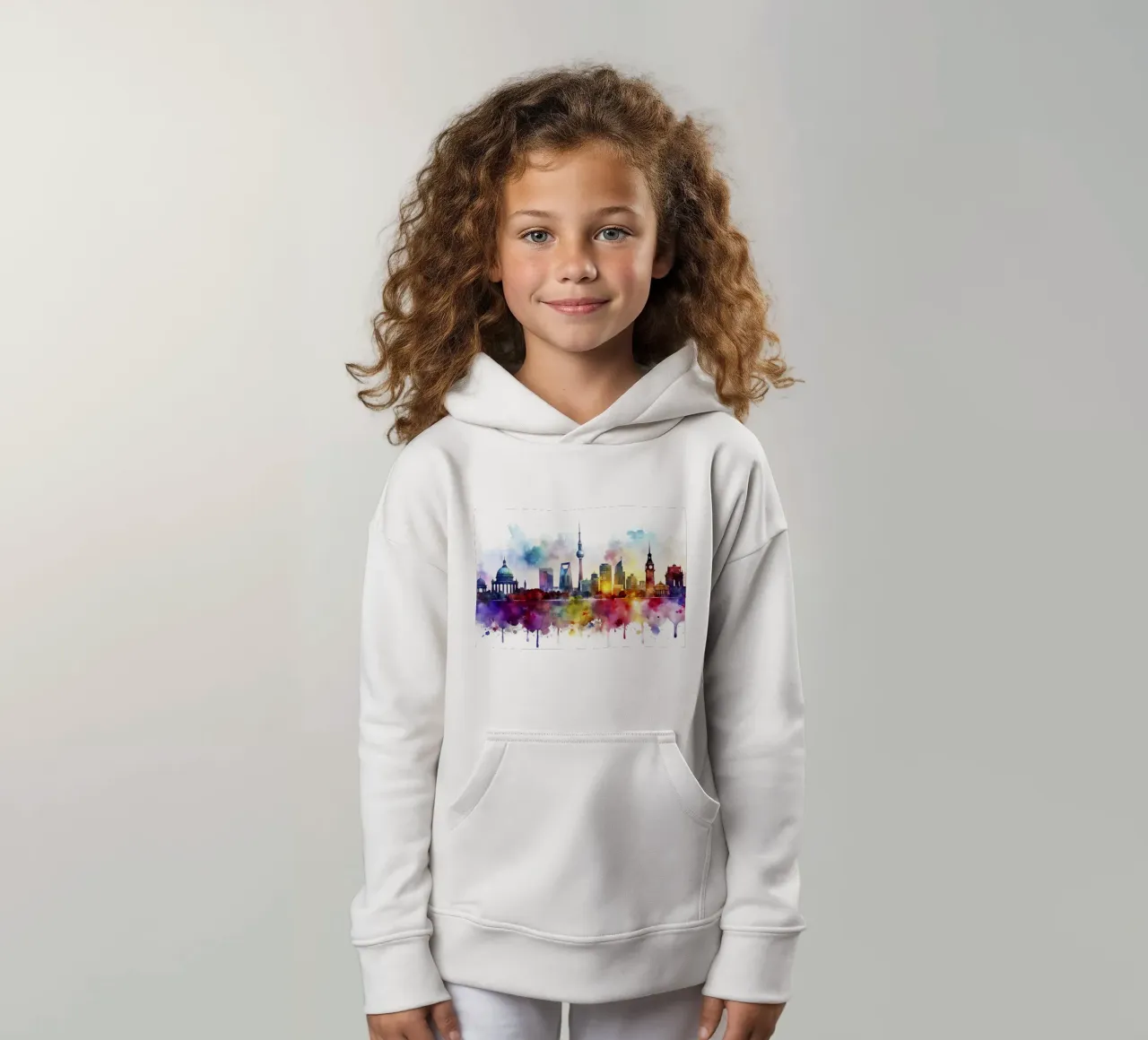 skyline di berlino ad acquerello felpa bambino con cappuccio da 🎁 ARTVI-SHOP