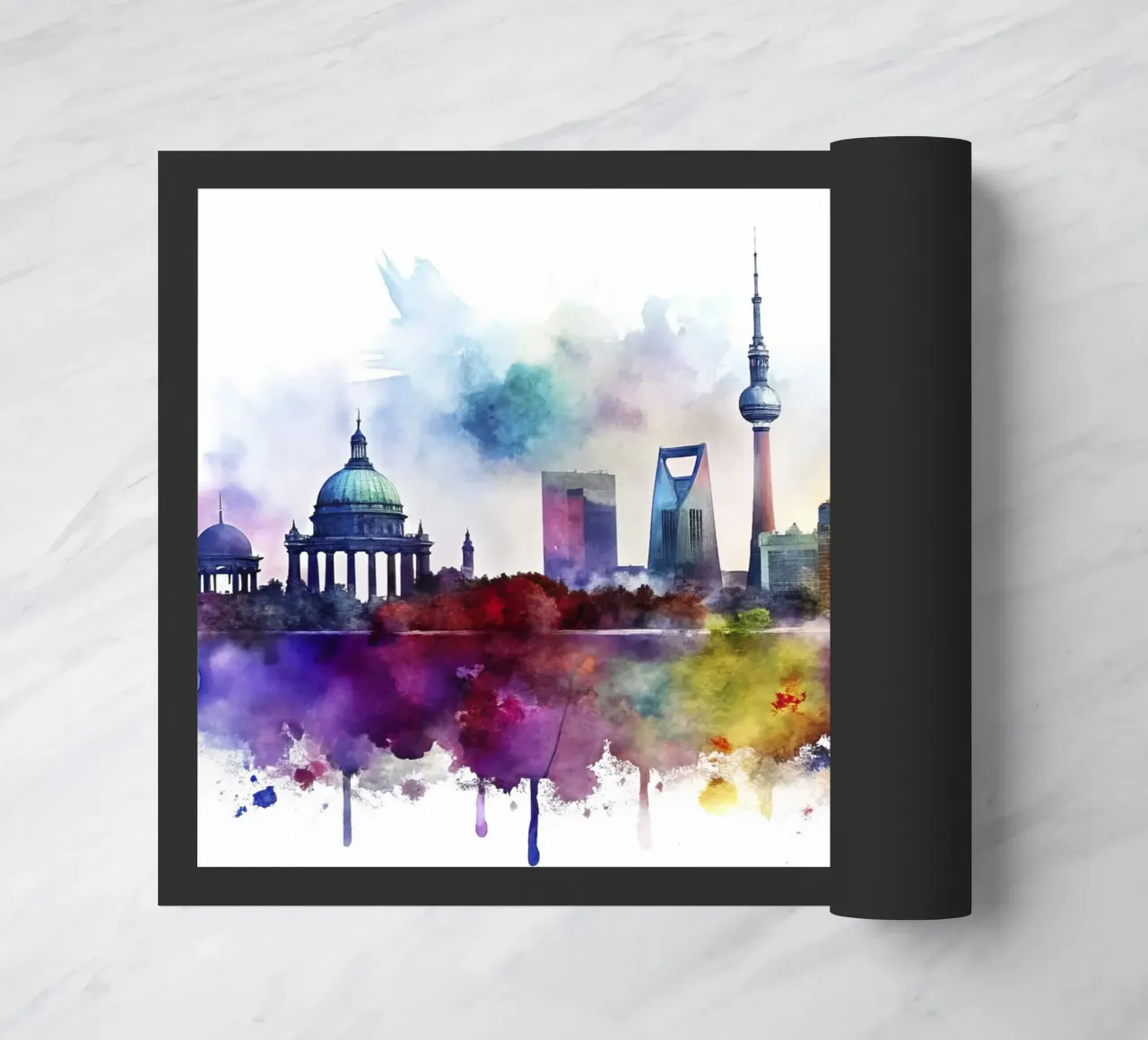 skyline di berlino ad acquerello zerbino da ARTVI-SHOP