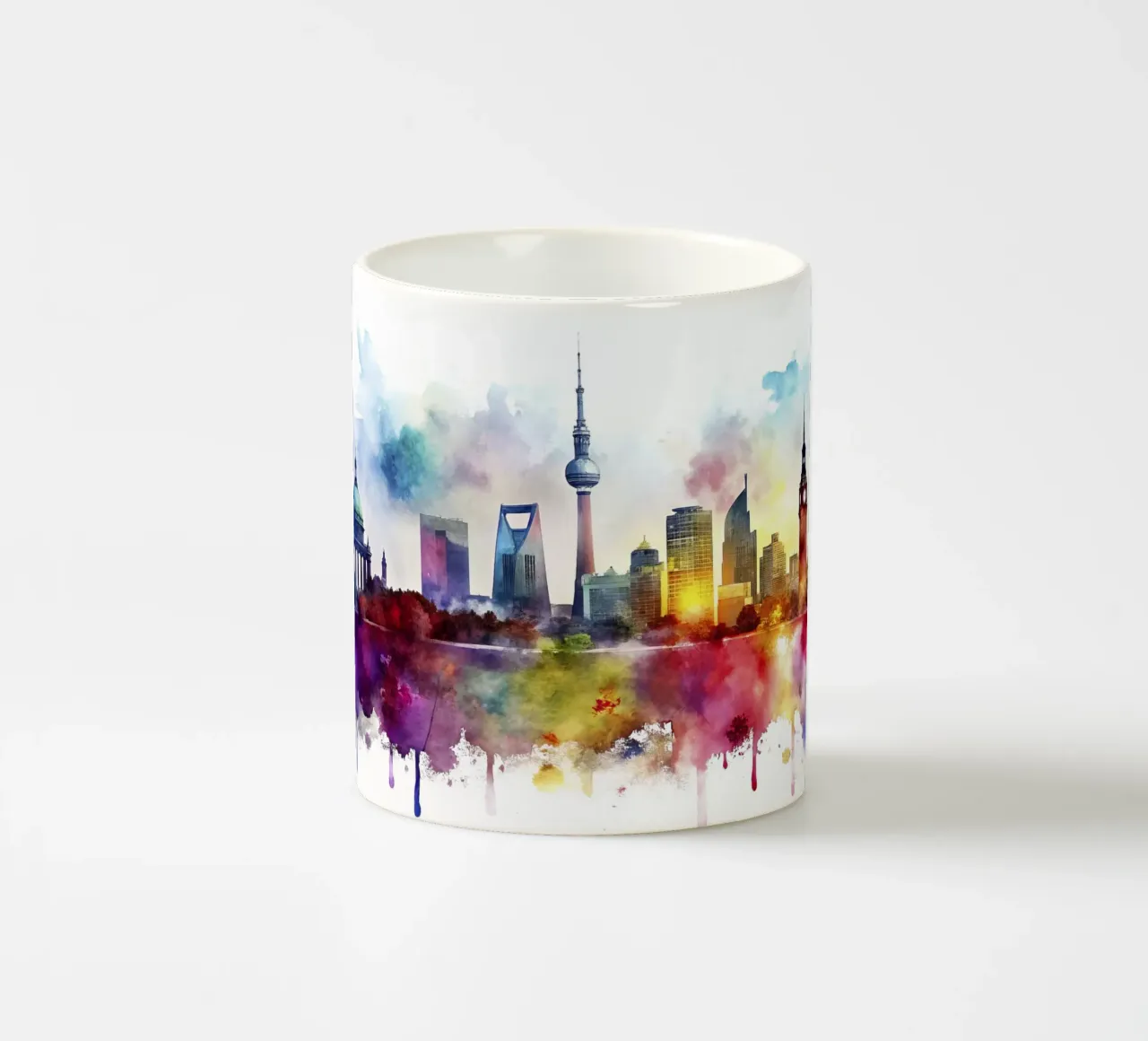 skyline di berlino ad acquerello tazza in ceramica da ARTVI-SHOP