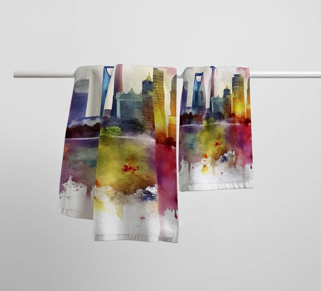 skyline di berlino ad acquerello asciugamano da bagno da ARTVI-SHOP