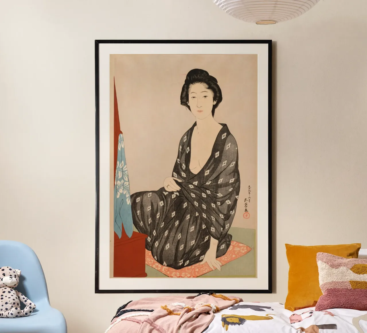 Ukiyo-e: Frau in Sommerkleidung, Goyo Poster von Aesthetic Muse