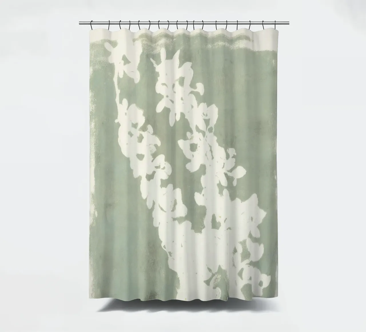 botanical reminiscences 3 - soft green tenda da doccia da IRIS LEHNHARDT FINE ART