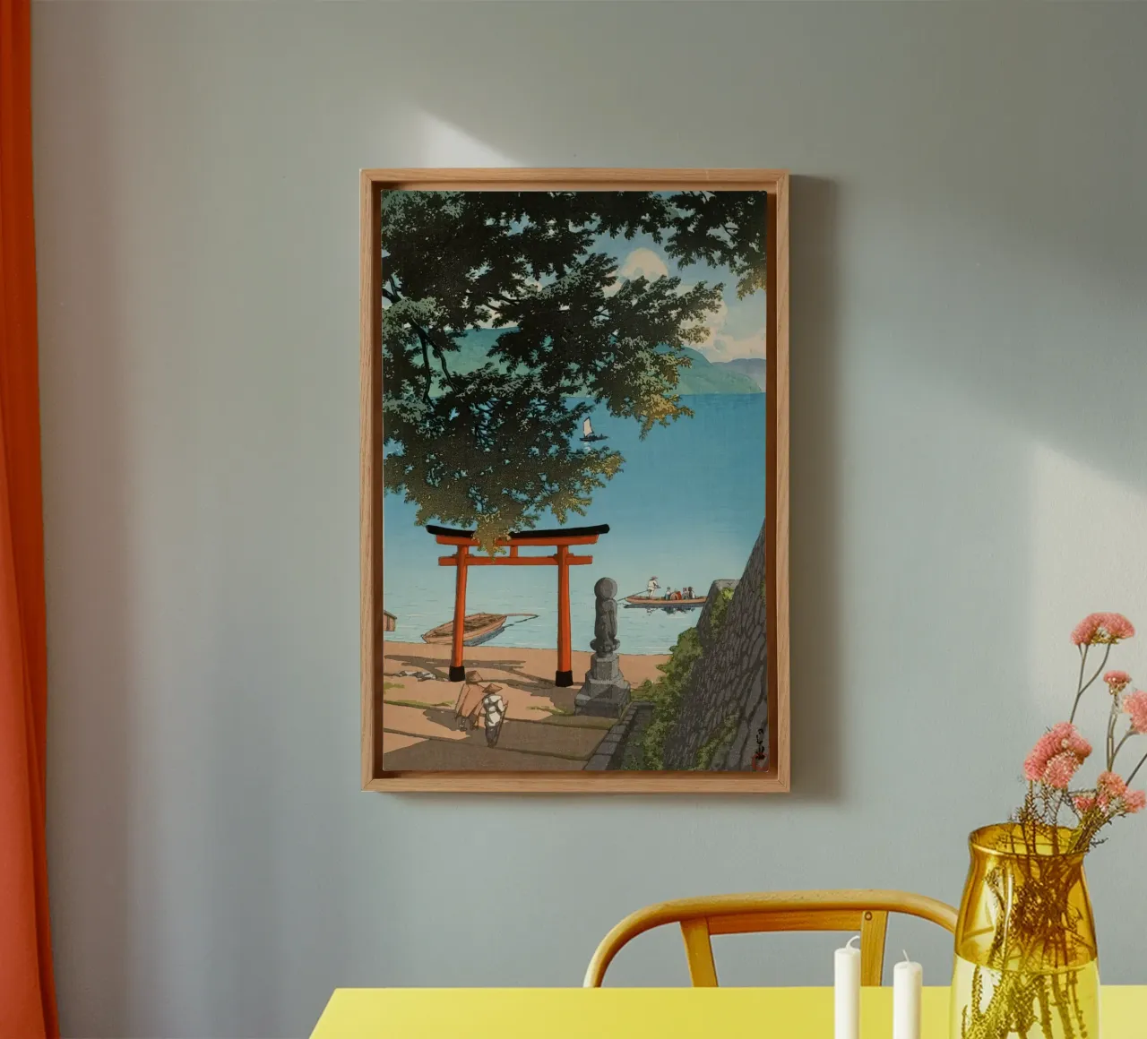 Ukiyo-e: Pittura di paesaggio giapponese, Chuzenji, Utagahama tela con Cornice a cassetta da Aesthetic Muse