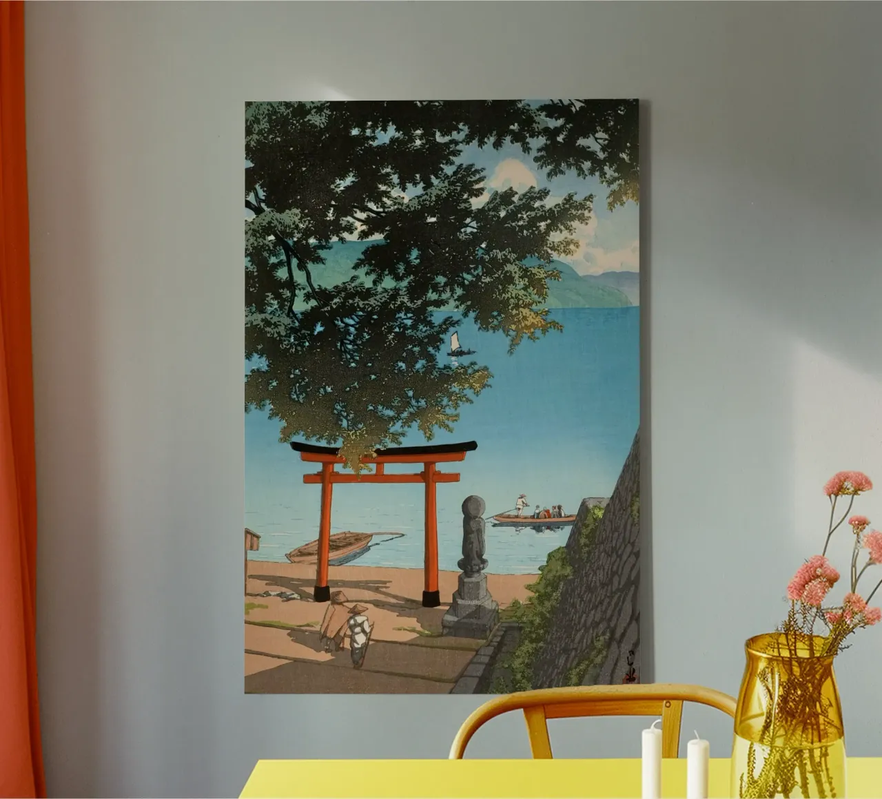Ukiyo-e: Pittura di paesaggio giapponese, Chuzenji, Utagahama tela con Cornice a cassetta da Aesthetic Muse