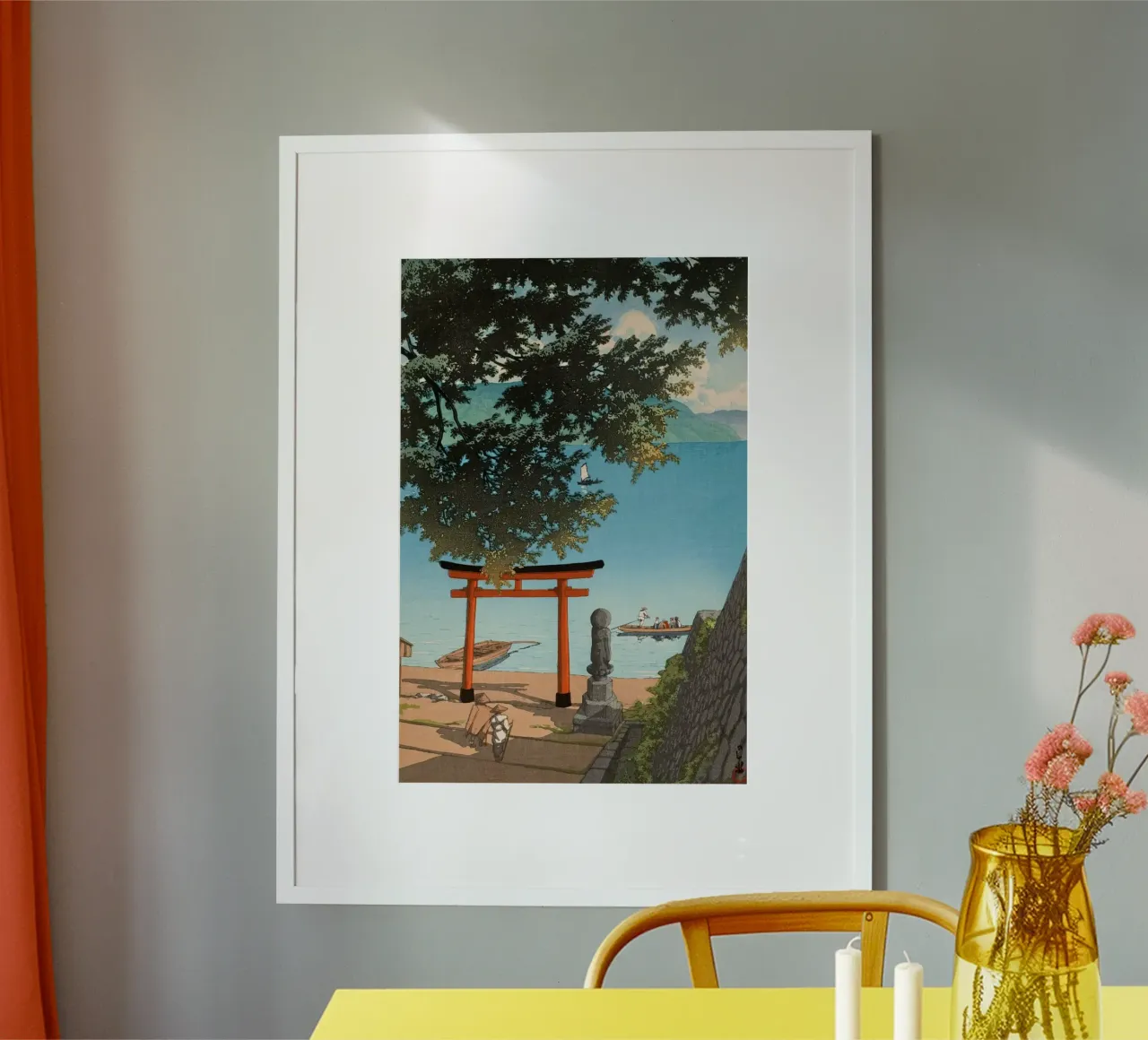 Ukiyo-e: Pittura di paesaggio giapponese, Chuzenji, Utagahama poster con telaio in alluminio da Aesthetic Muse