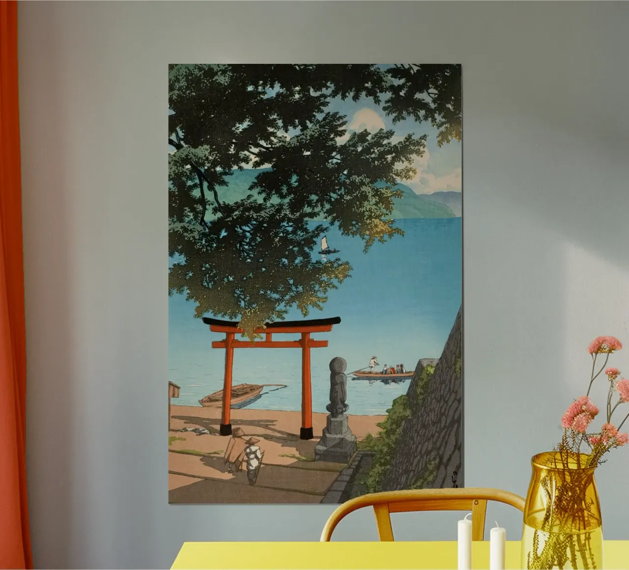 Ukiyo-e: Pittura di paesaggio giapponese, Chuzenji, Utagahama poster con telaio in alluminio da Aesthetic Muse