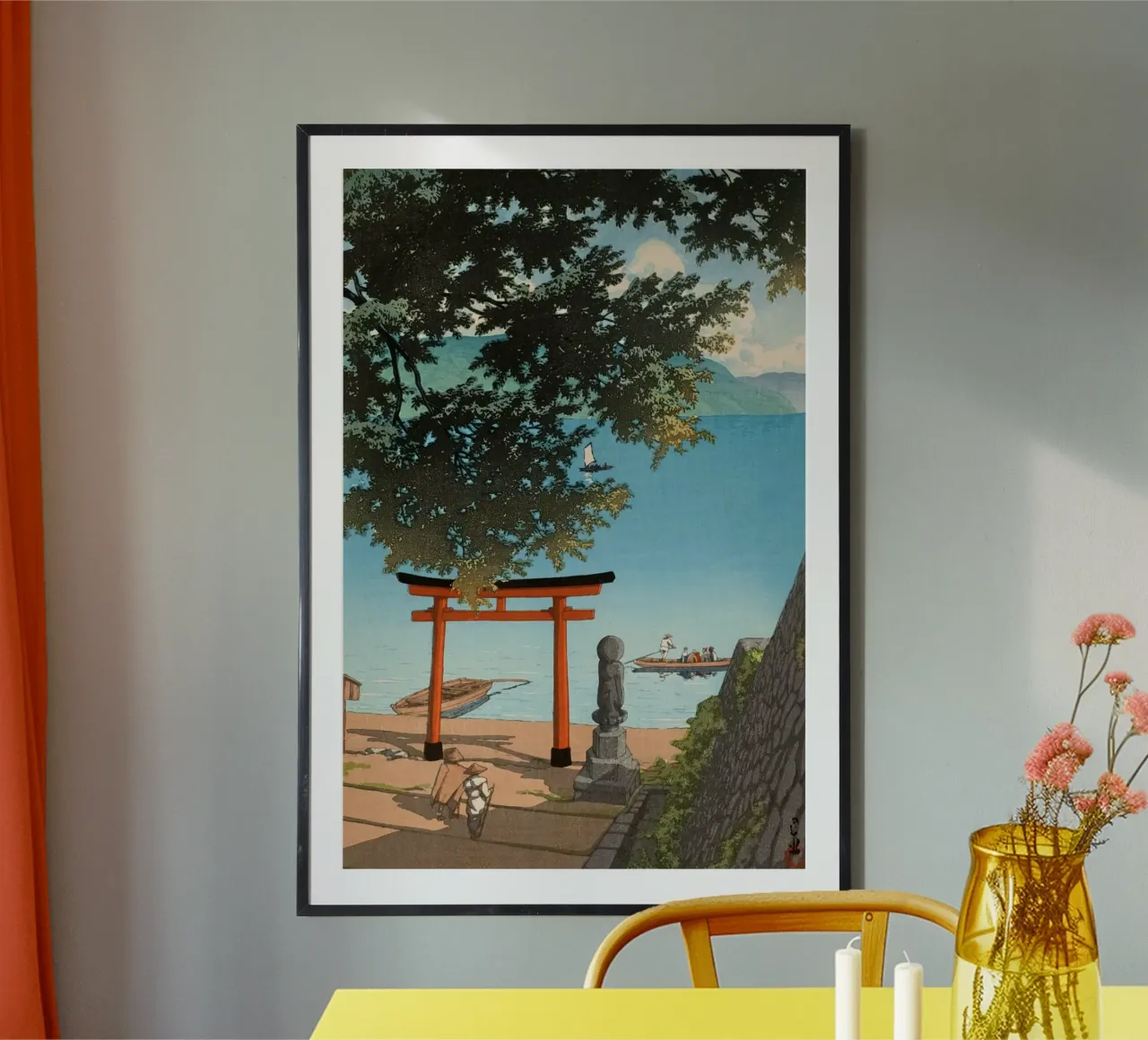 Ukiyo-e: Pittura di paesaggio giapponese, Chuzenji, Utagahama poster con telaio in alluminio da Aesthetic Muse