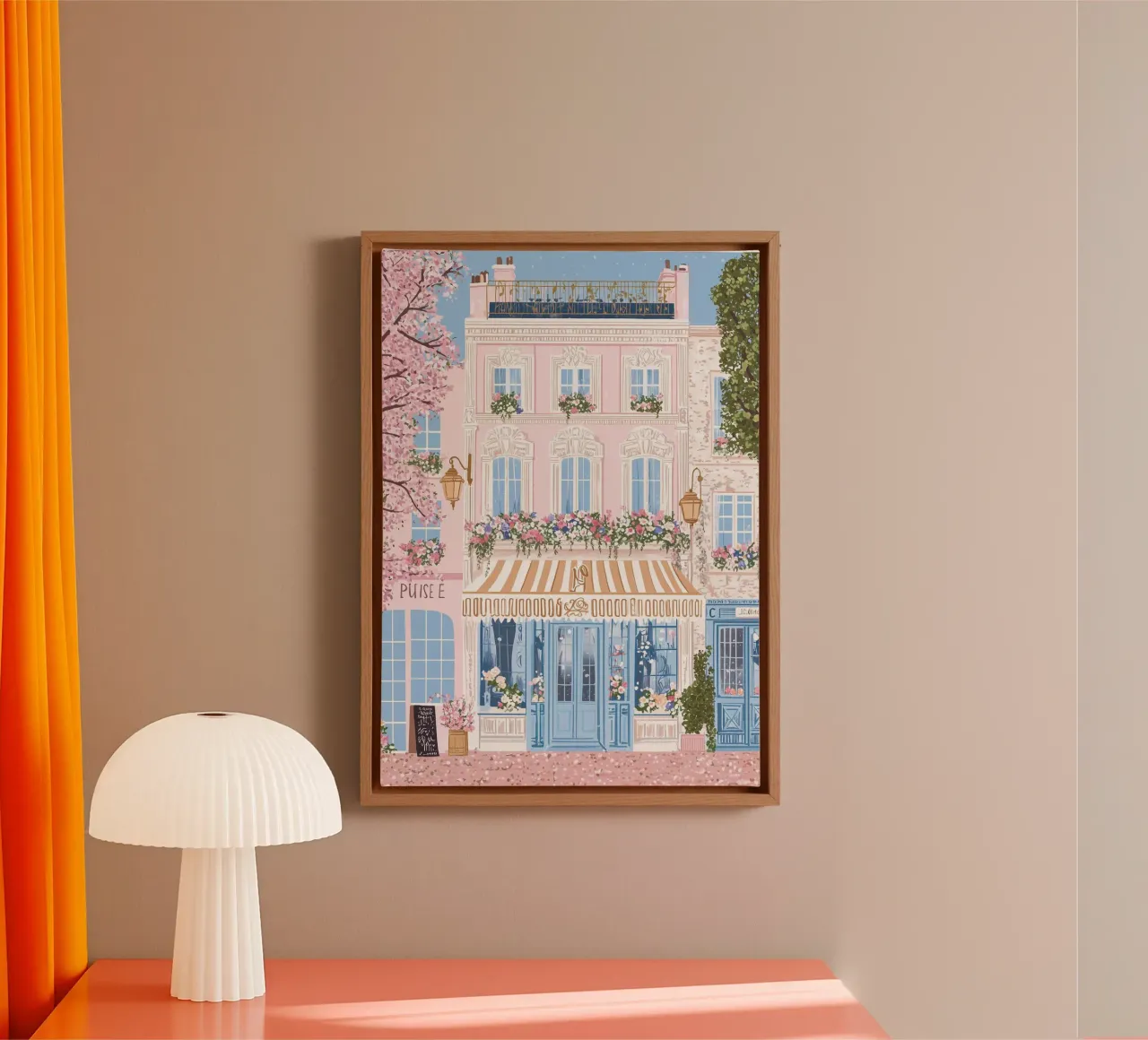 Poster di Londra, stampa di viaggio, case colorate di Notting Hill tela con Cornice a cassetta da Gaia