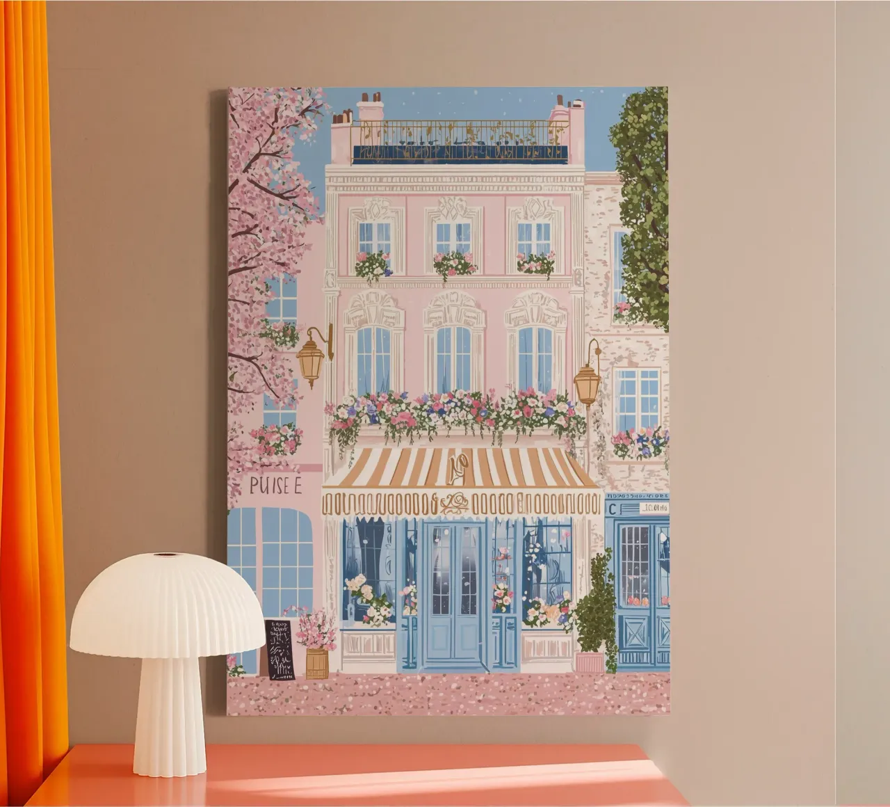 Poster di Londra, stampa di viaggio, case colorate di Notting Hill tela con Cornice a cassetta da Gaia