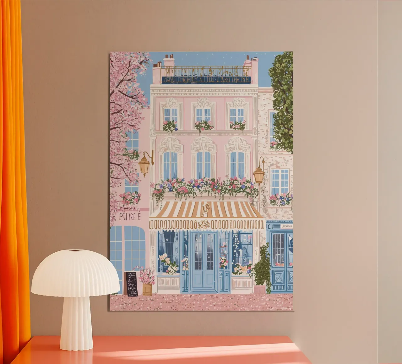 London Poster, Reisedruck, Bunte Häuser Notting Hill Hahnemühle von Gaia