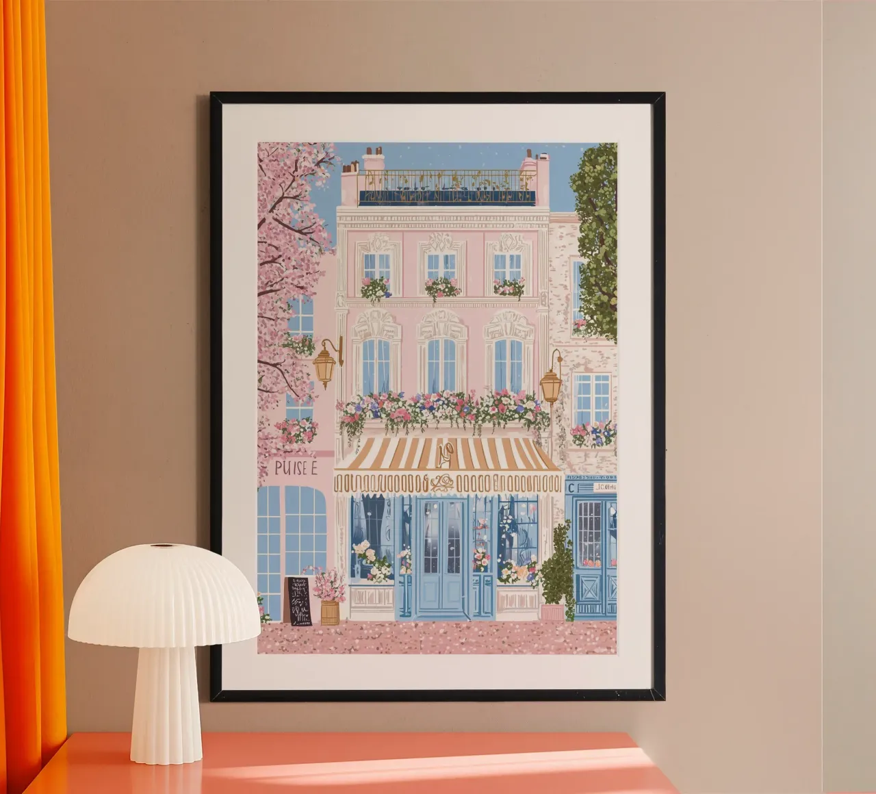 London Poster, Reisedruck, Bunte Häuser Notting Hill Hahnemühle von Gaia